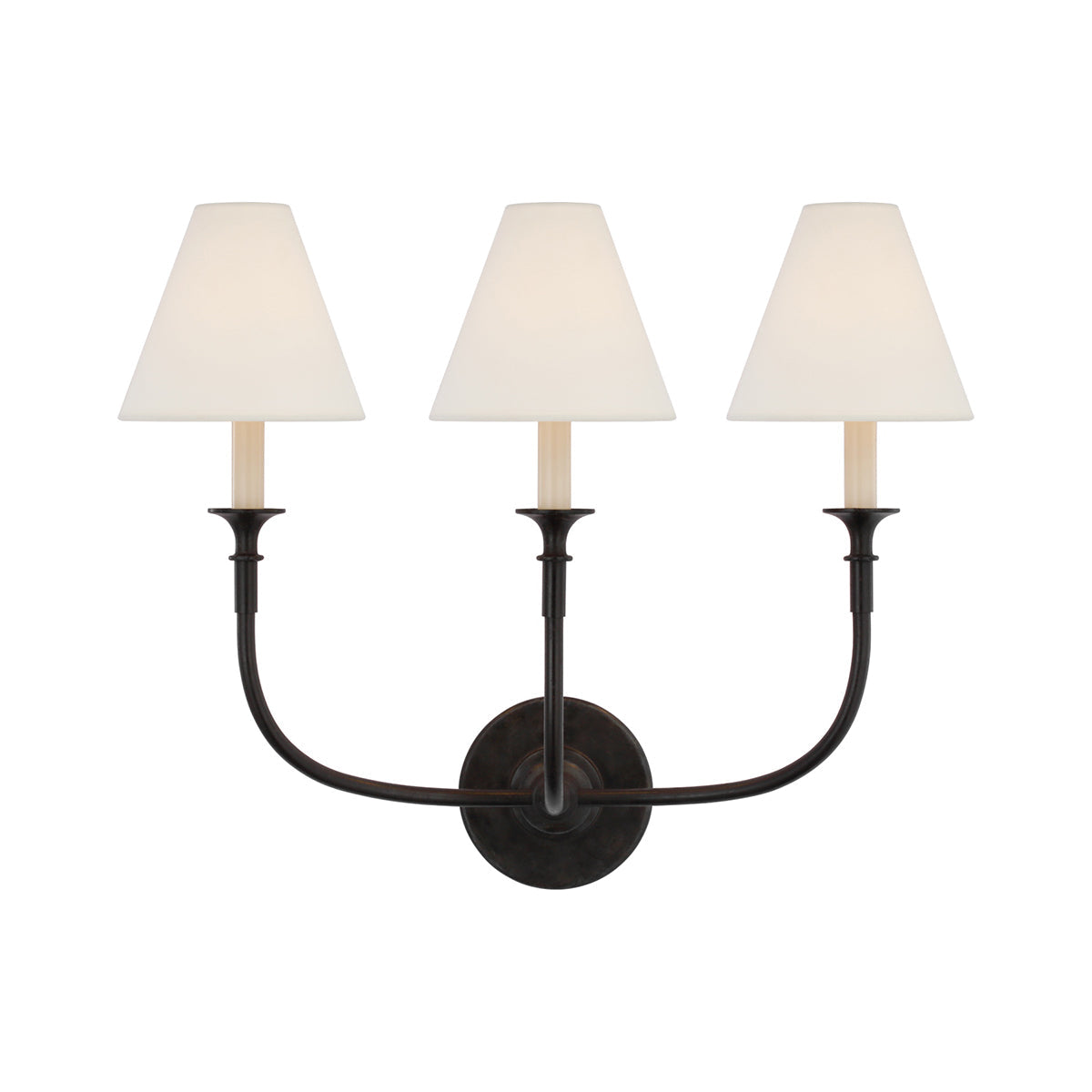 Silva Lámpara de Pared Vintage de Tela con Brazo de Negro/Blanco/Látón