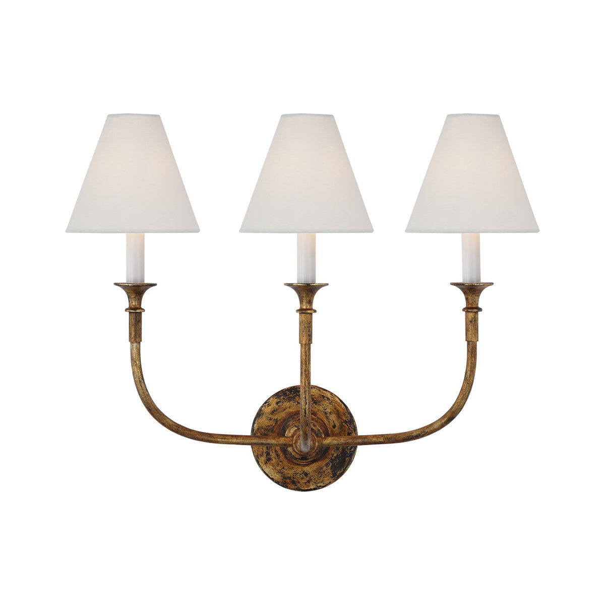 Silva Lámpara de Pared Vintage de Tela con Brazo de Negro/Blanco/Látón
