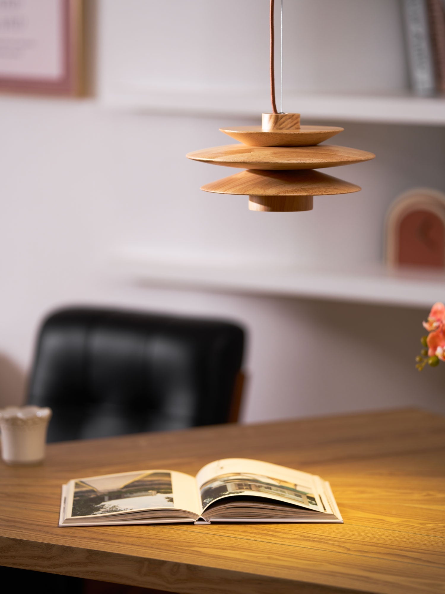 Cascade Wooden Disc Pendant Lamp - Letslighting