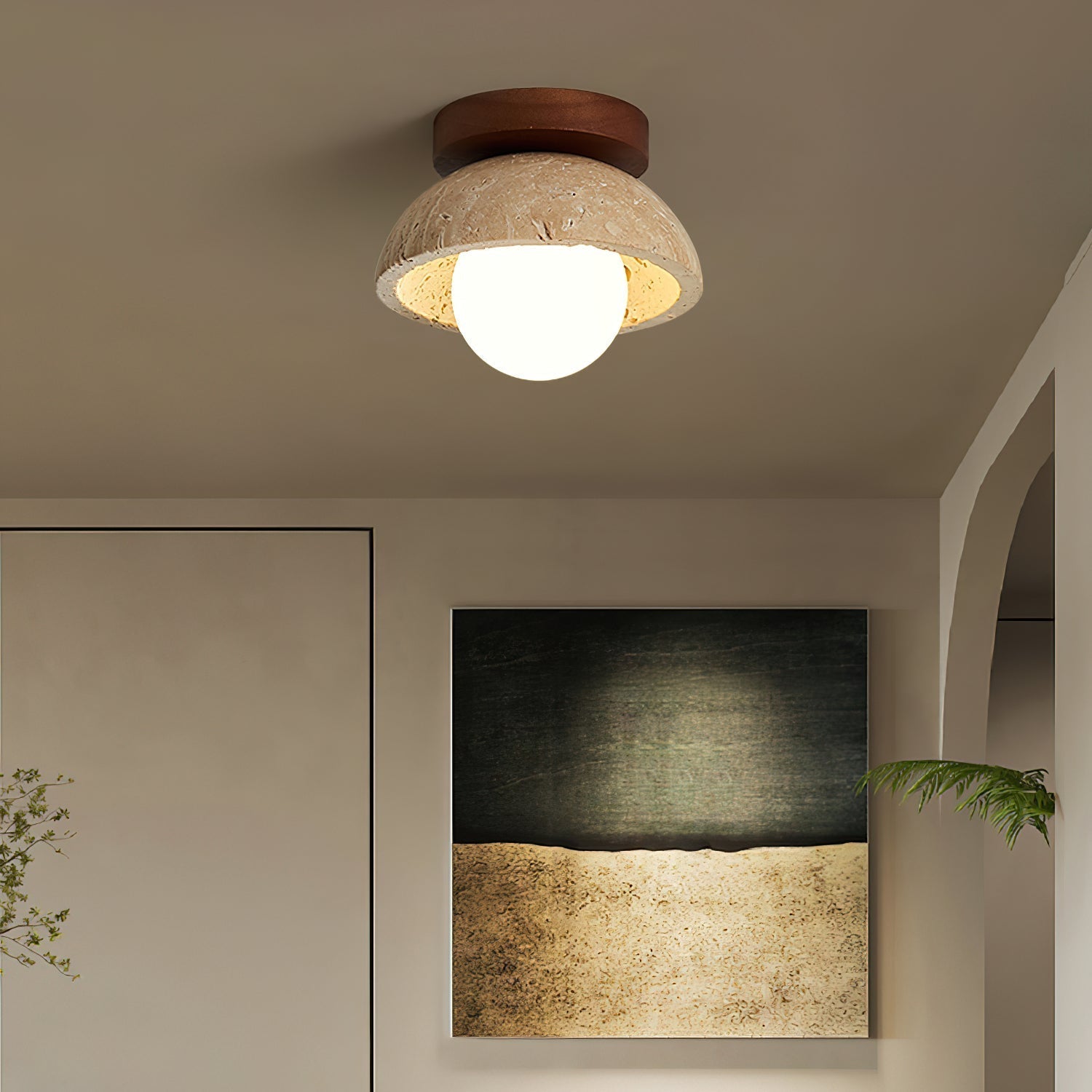 Ritta Lámpara de Techo Minimalista de Travertino