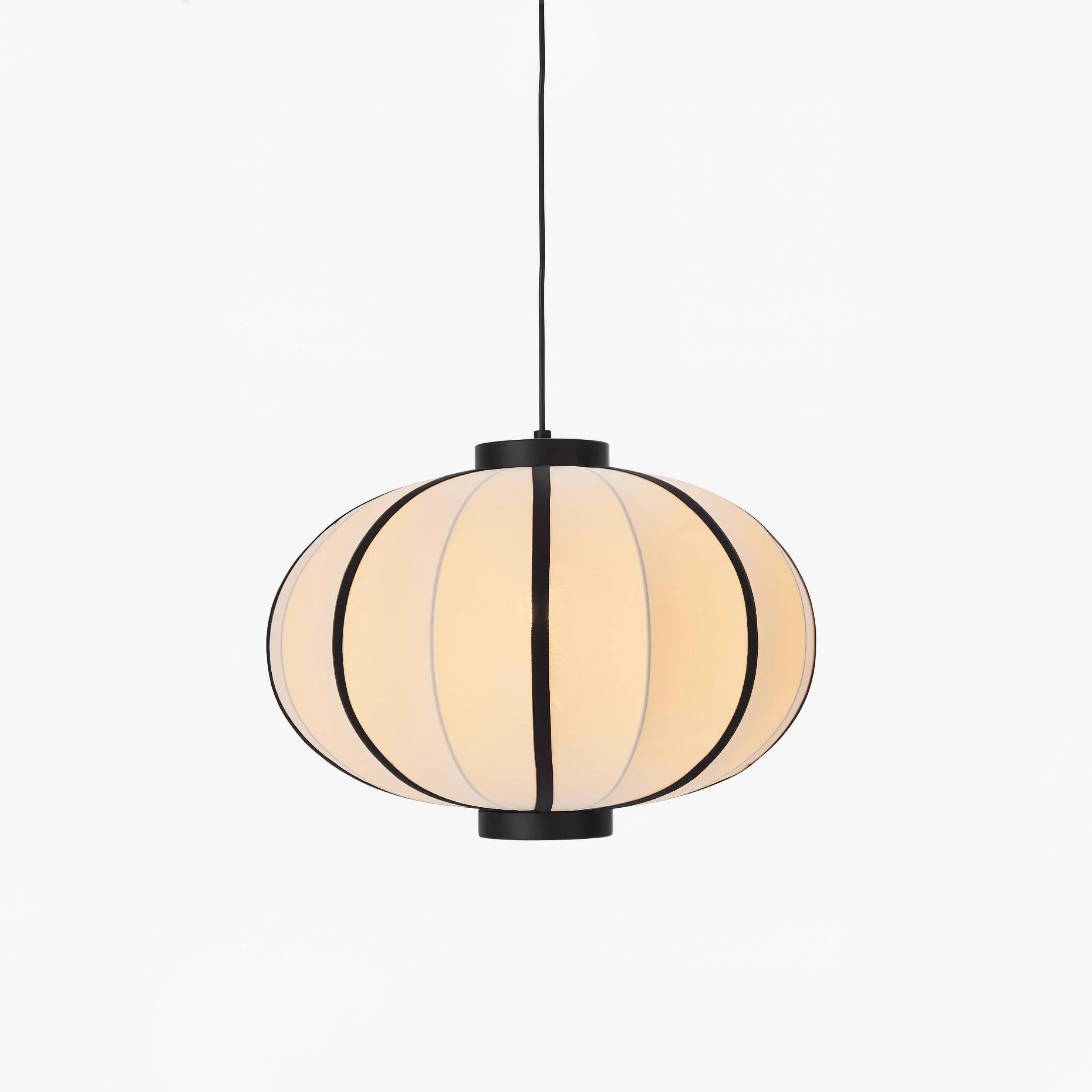 Pendant Lamp Fabric Lantern Shade Metal Frame Vintage - Letslighting