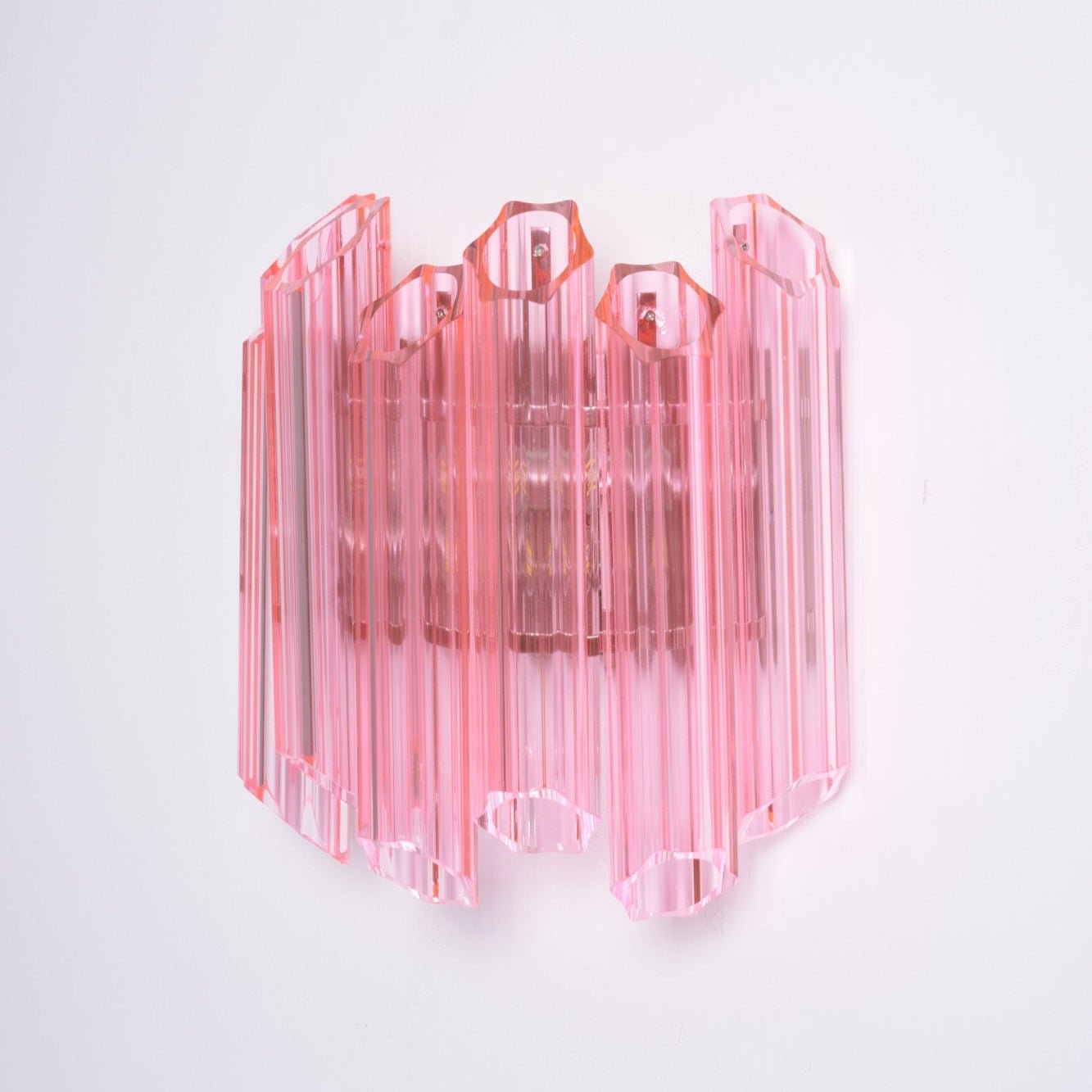Aurora Wall Lamp Pink Murano Glass Tube - Letslighting