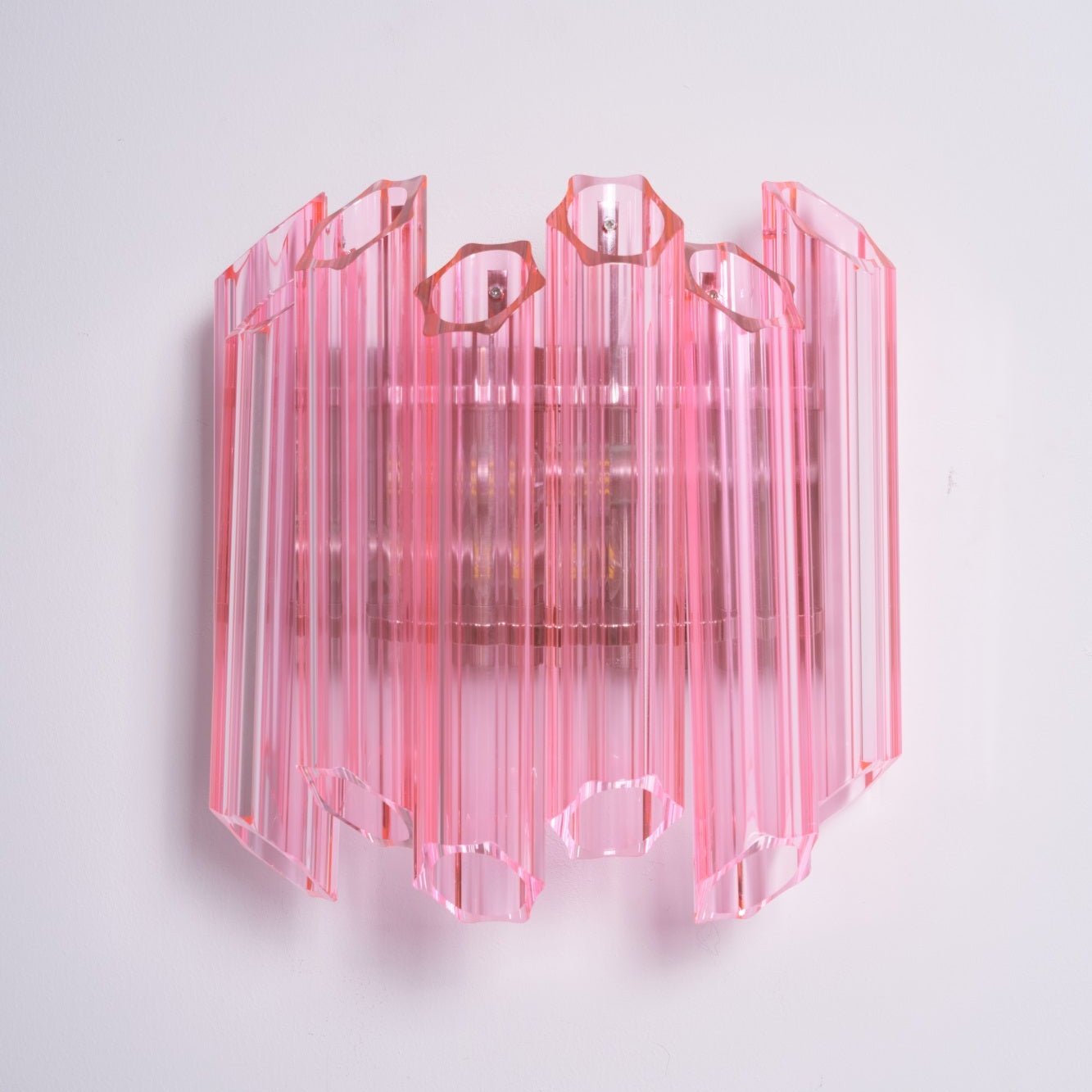 Aurora Wall Lamp Pink Murano Glass Tube - Letslighting