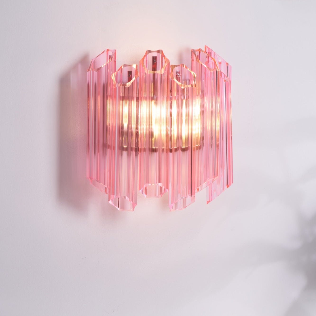 Aurora Wall Lamp Pink Murano Glass Tube - Letslighting