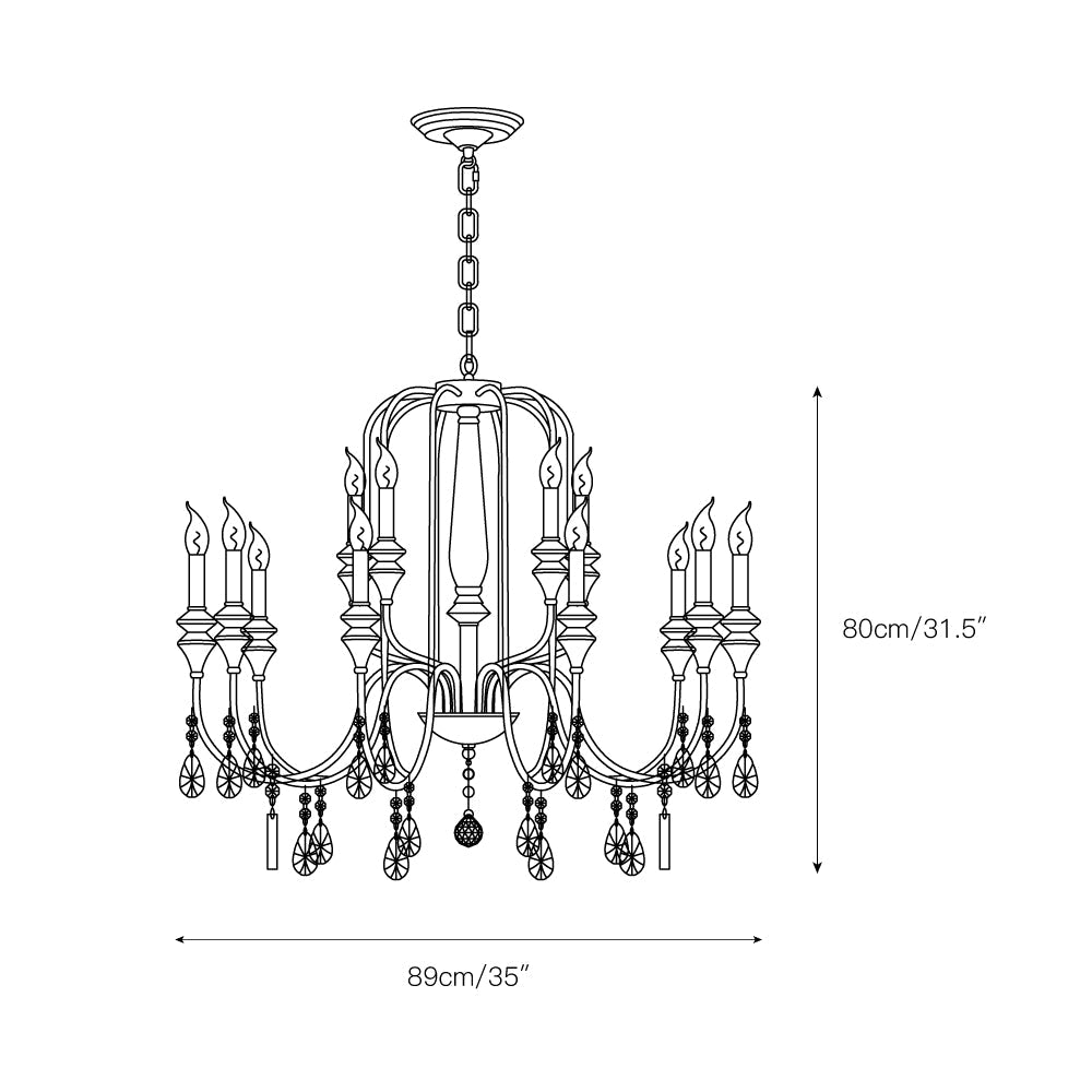 Ercararis Vintage Industrial Brass Crystal Chandelier - Lamp Copper