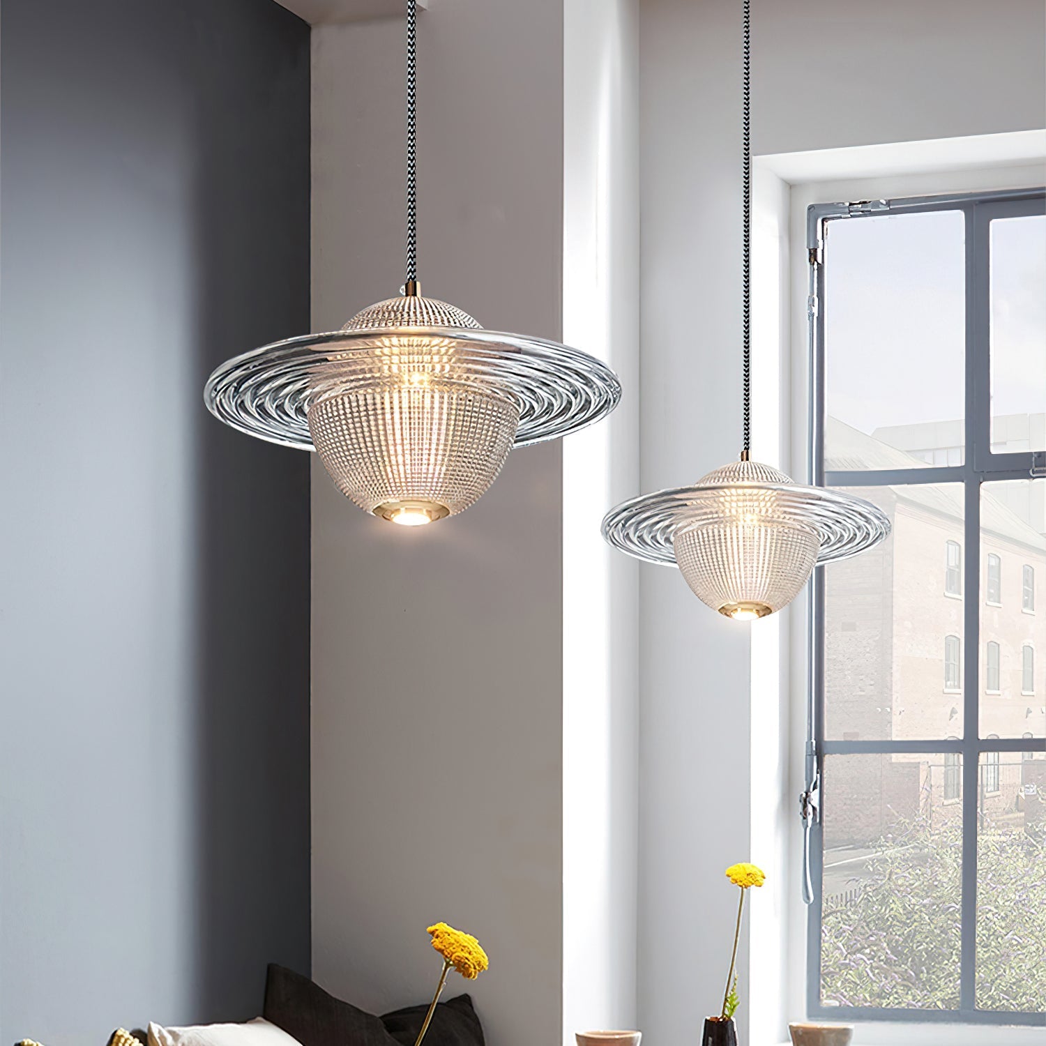 Valentina Moderno Creativo LED Lámpara Colgante Metal Vidrio Dormitorio