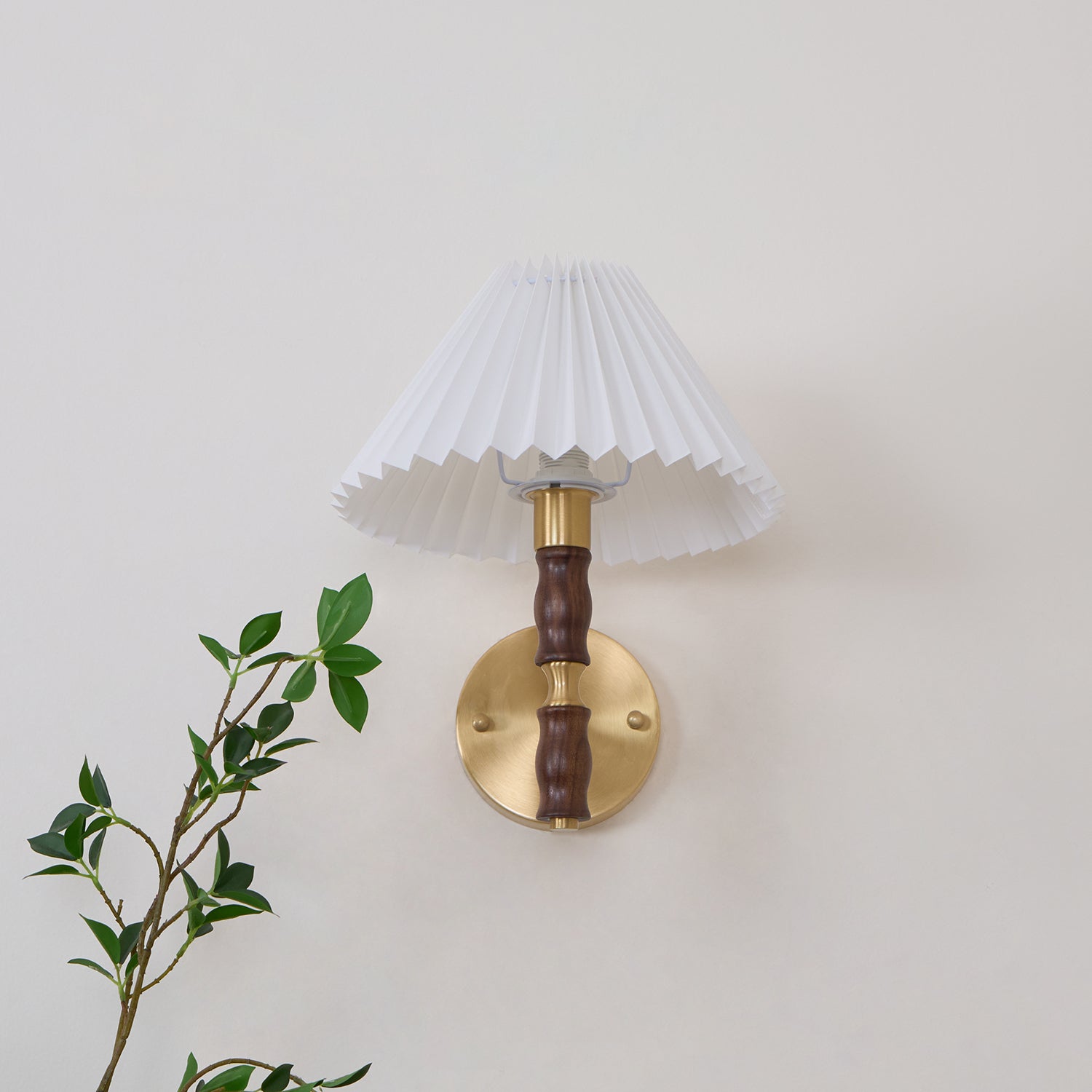 Pleated Walnut Wall Light - Letslighting