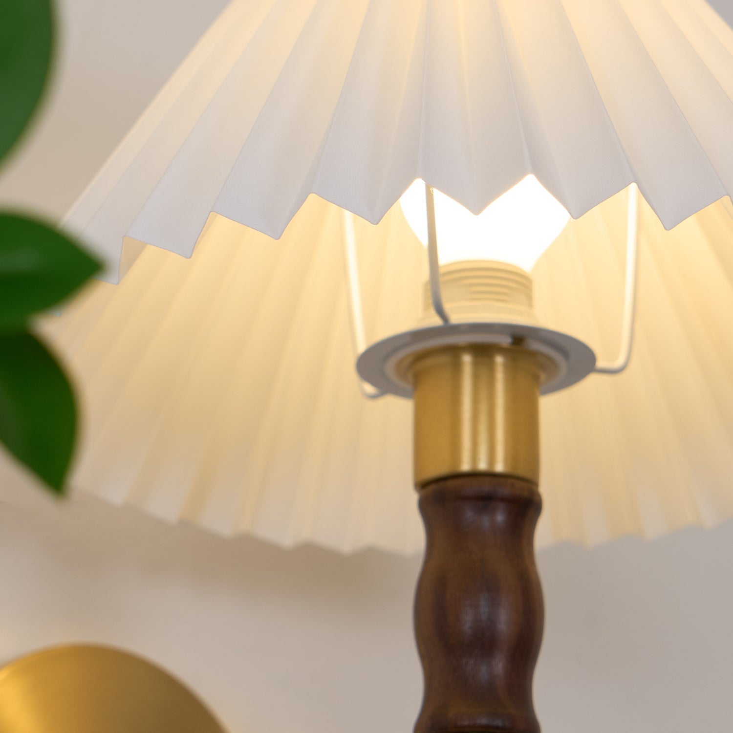 Pleated Walnut Wall Light - Letslighting