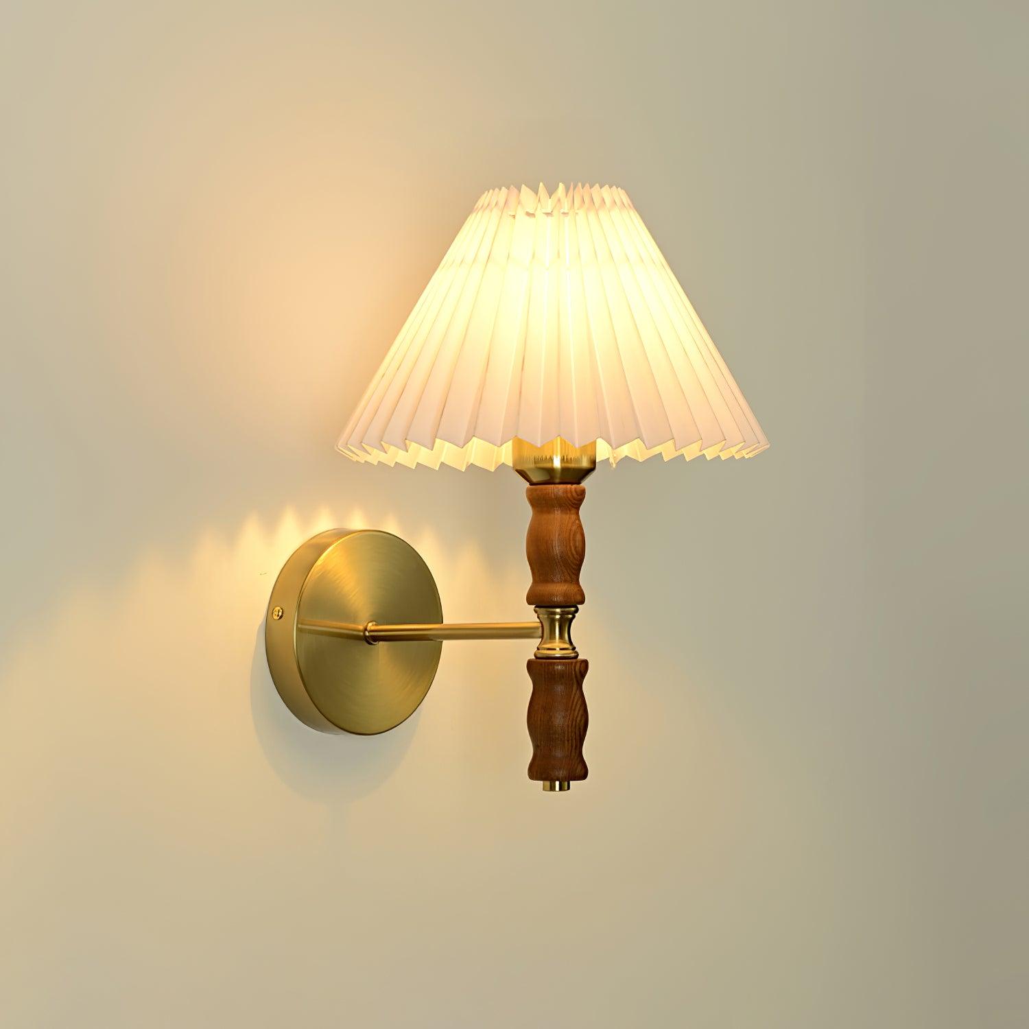 Pleated Walnut Wall Light - Letslighting
