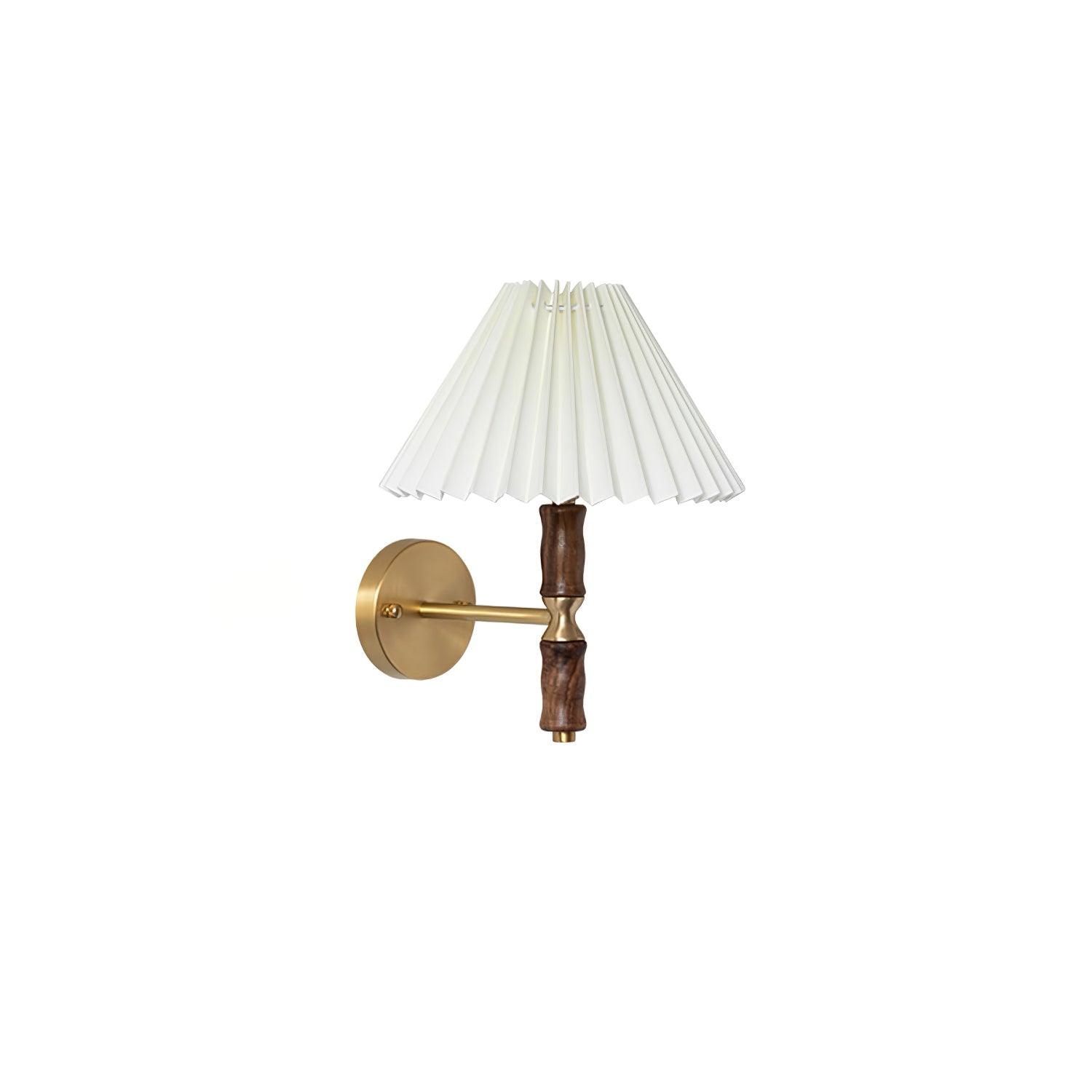 Pleated Walnut Wall Light - Letslighting