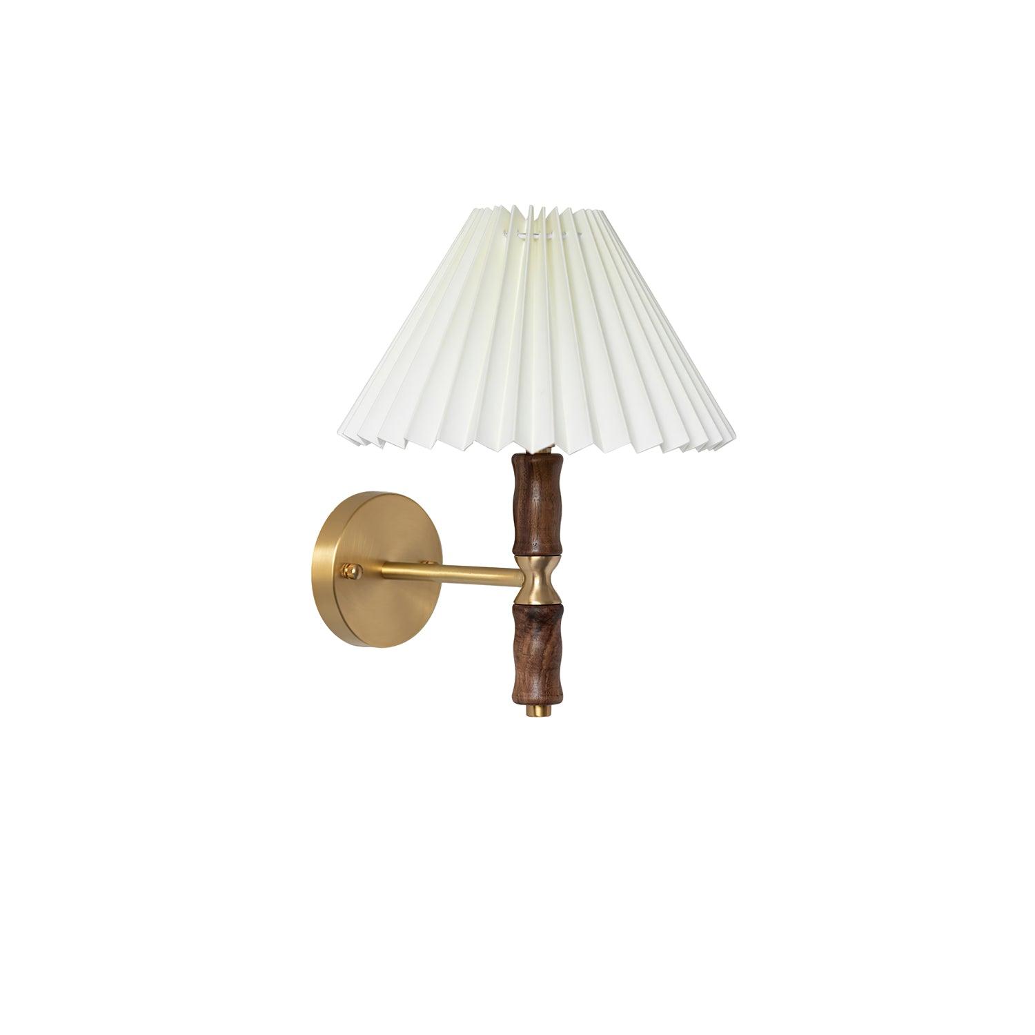 Pleated Walnut Wall Light - Letslighting