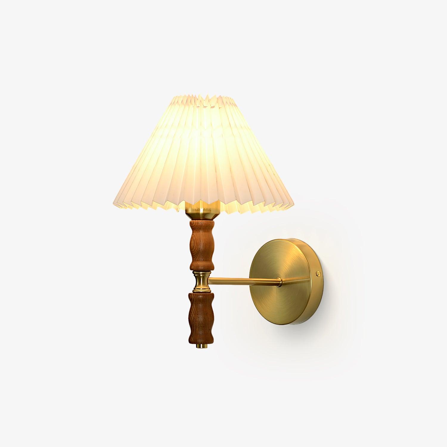 Pleated Walnut Wall Light - Letslighting