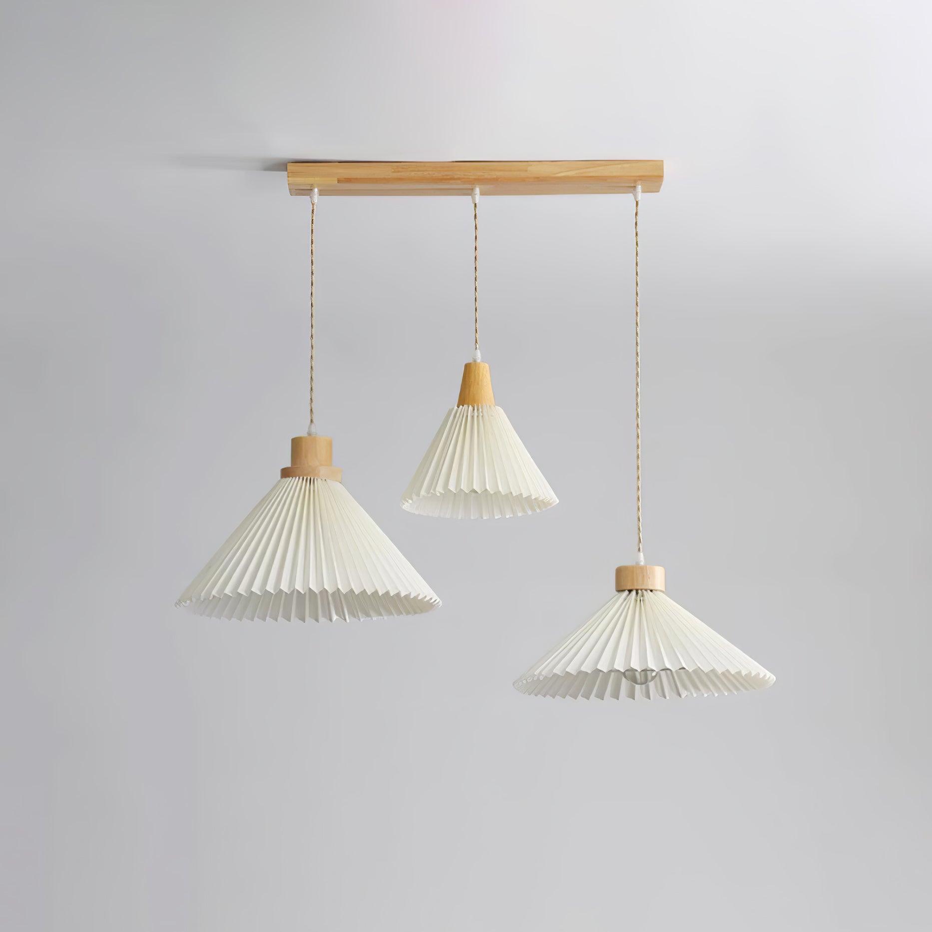 Pleated Wooden Pendant Light - Letslighting