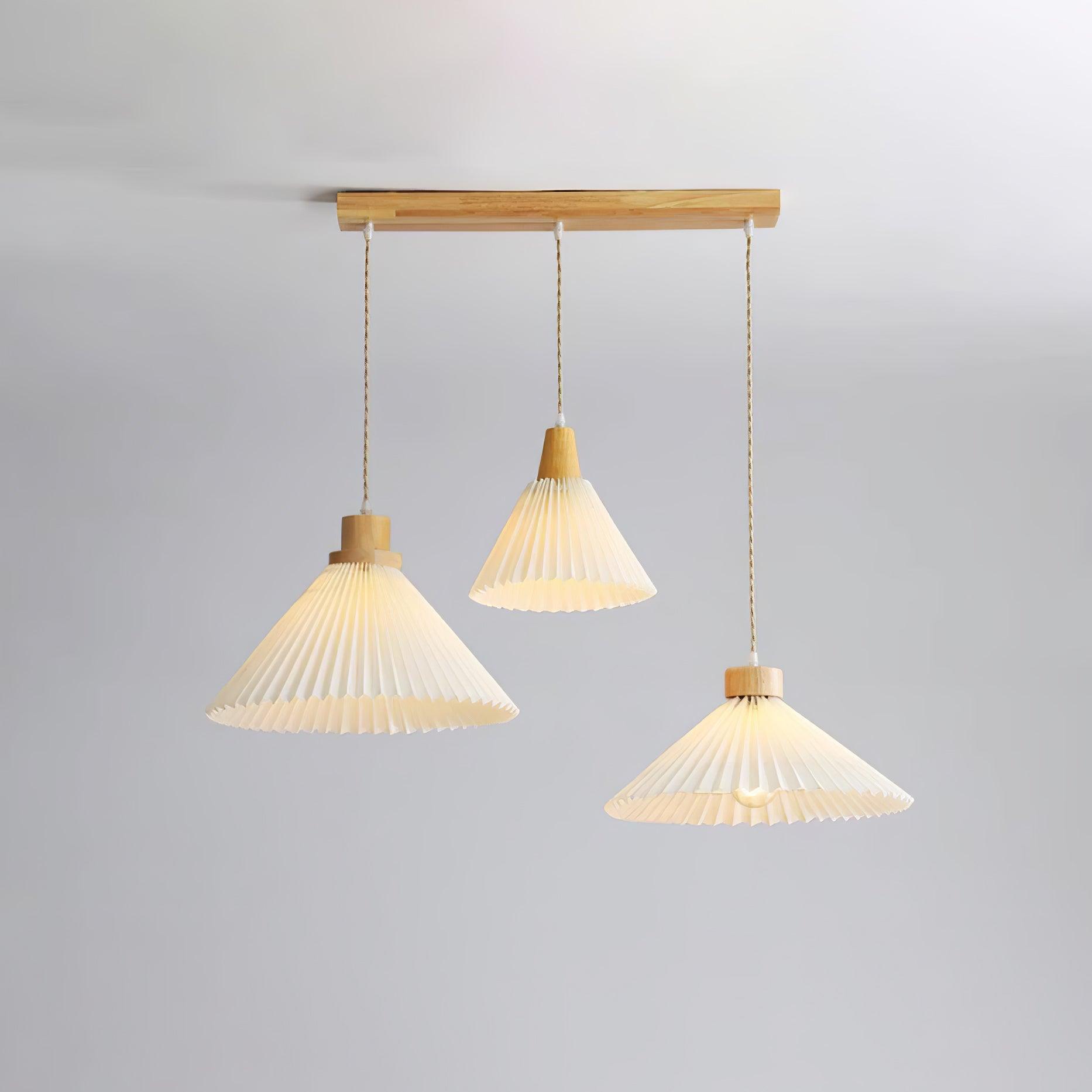 Pleated Wooden Pendant Light - Letslighting