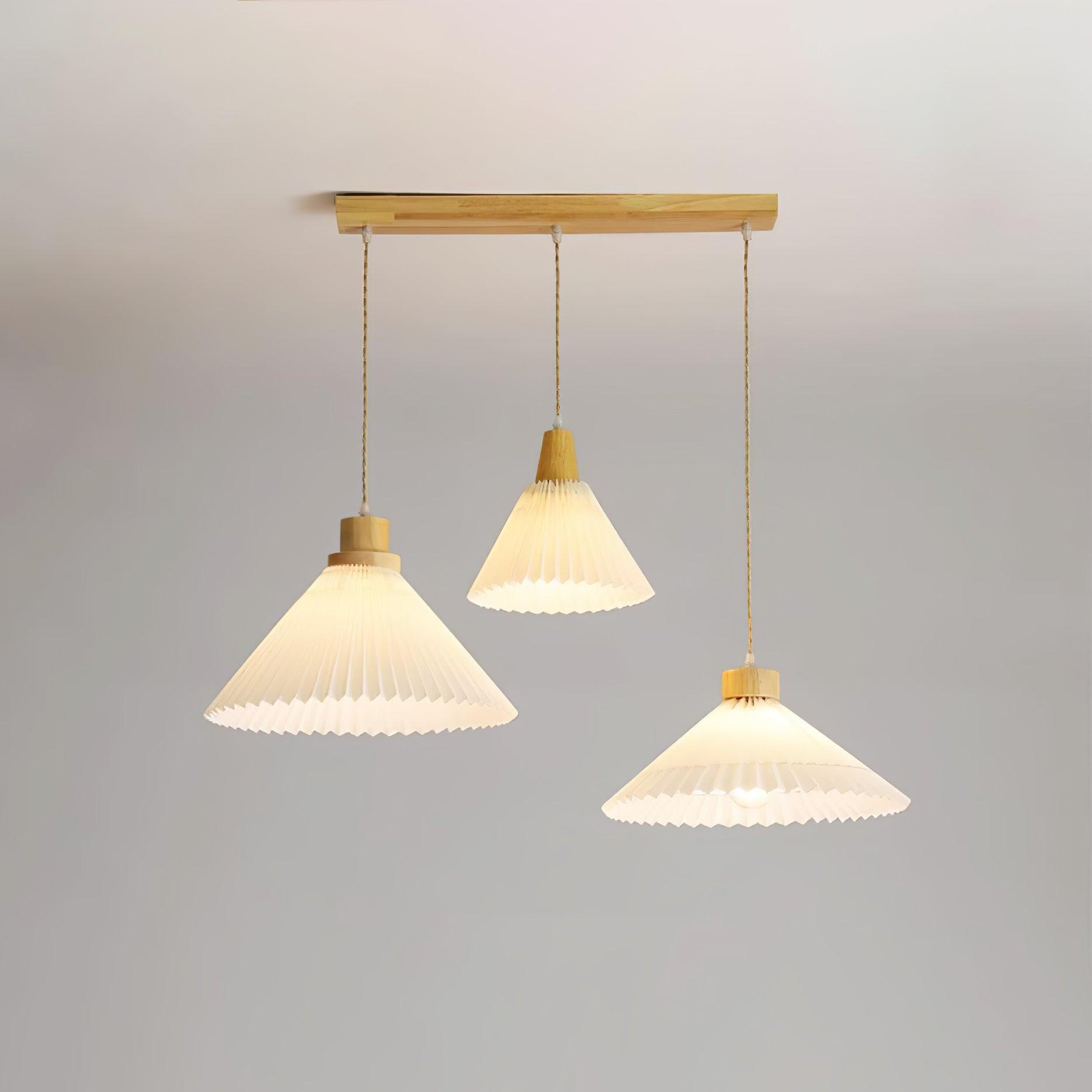 Pleated Wooden Pendant Light - Letslighting