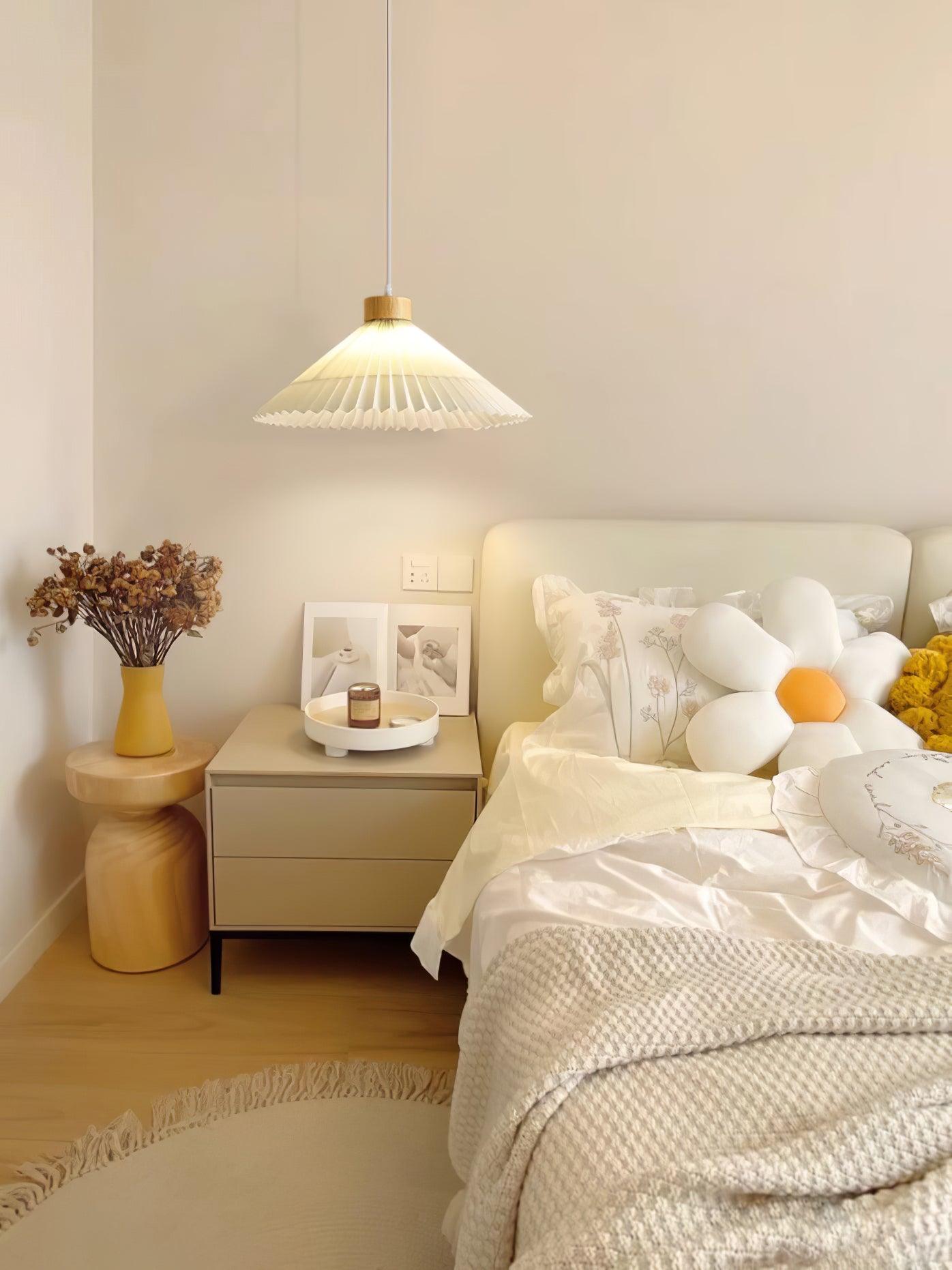 Pleated Wooden Pendant Light - Letslighting