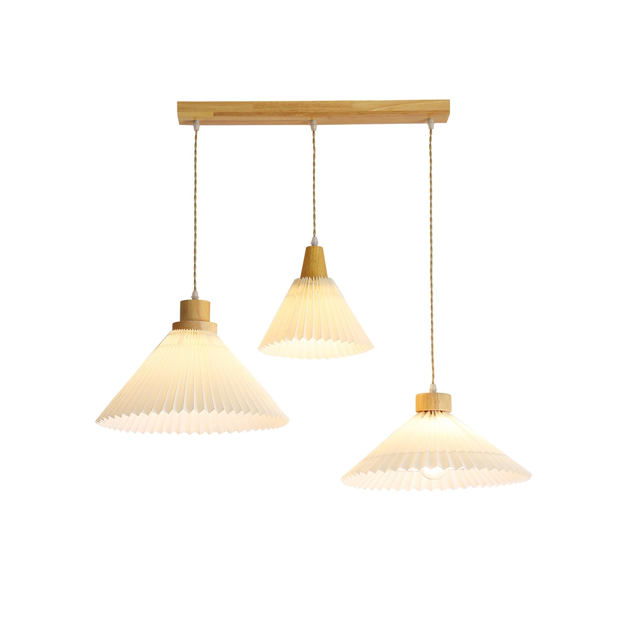 Pleated Wooden Pendant Light - Letslighting