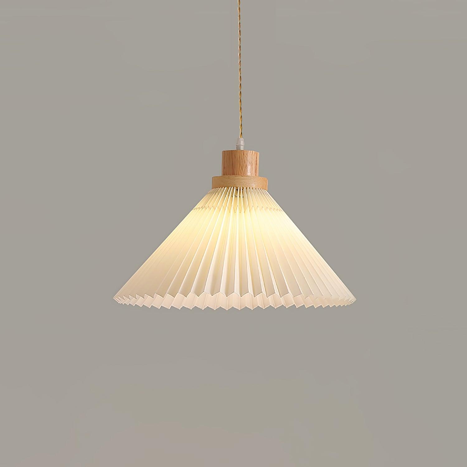 Pleated Wooden Pendant Light - Letslighting
