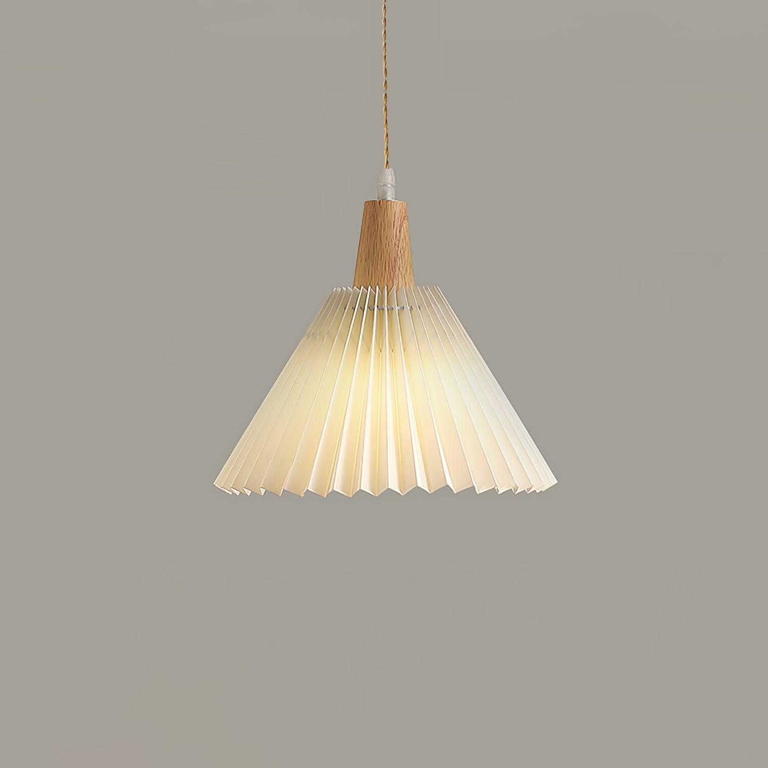 Pleated Wooden Pendant Light - Letslighting
