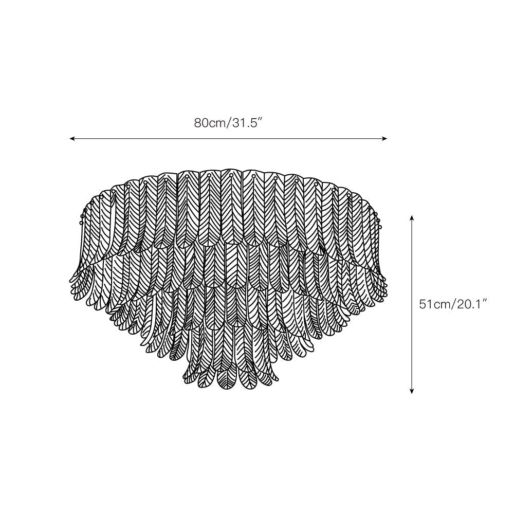 Vosolara Postmodern Luxury Brass Glass Ceiling Light - Lamp Copper