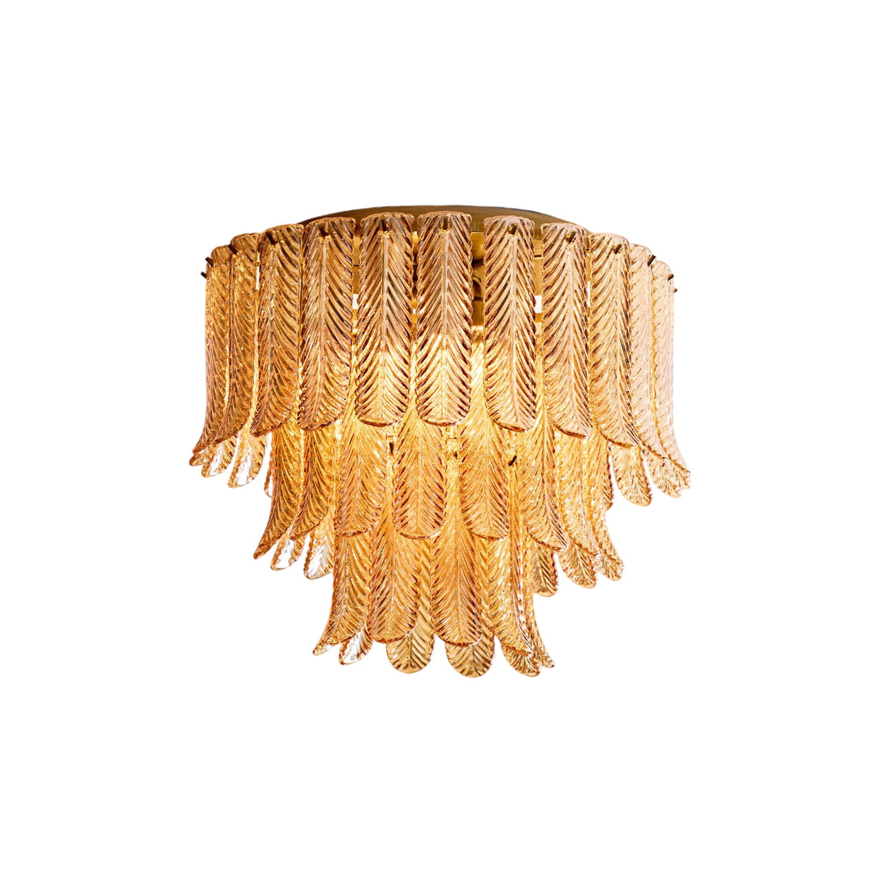 Vosolara Postmodern Luxury Brass Glass Ceiling Light - Lamp Copper