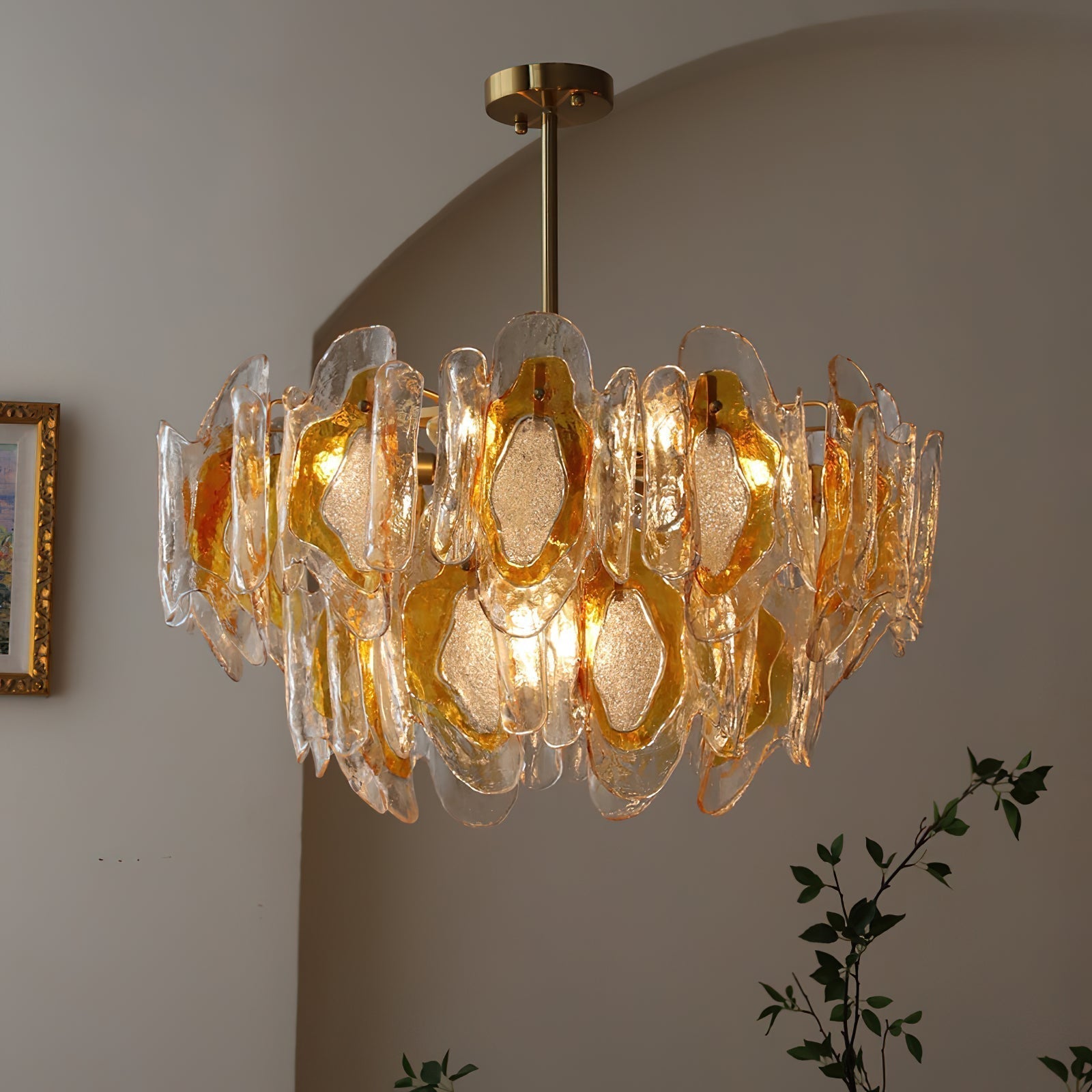Zecaryra Postmodern Luxury Glass Chandelier - Lamp Copper