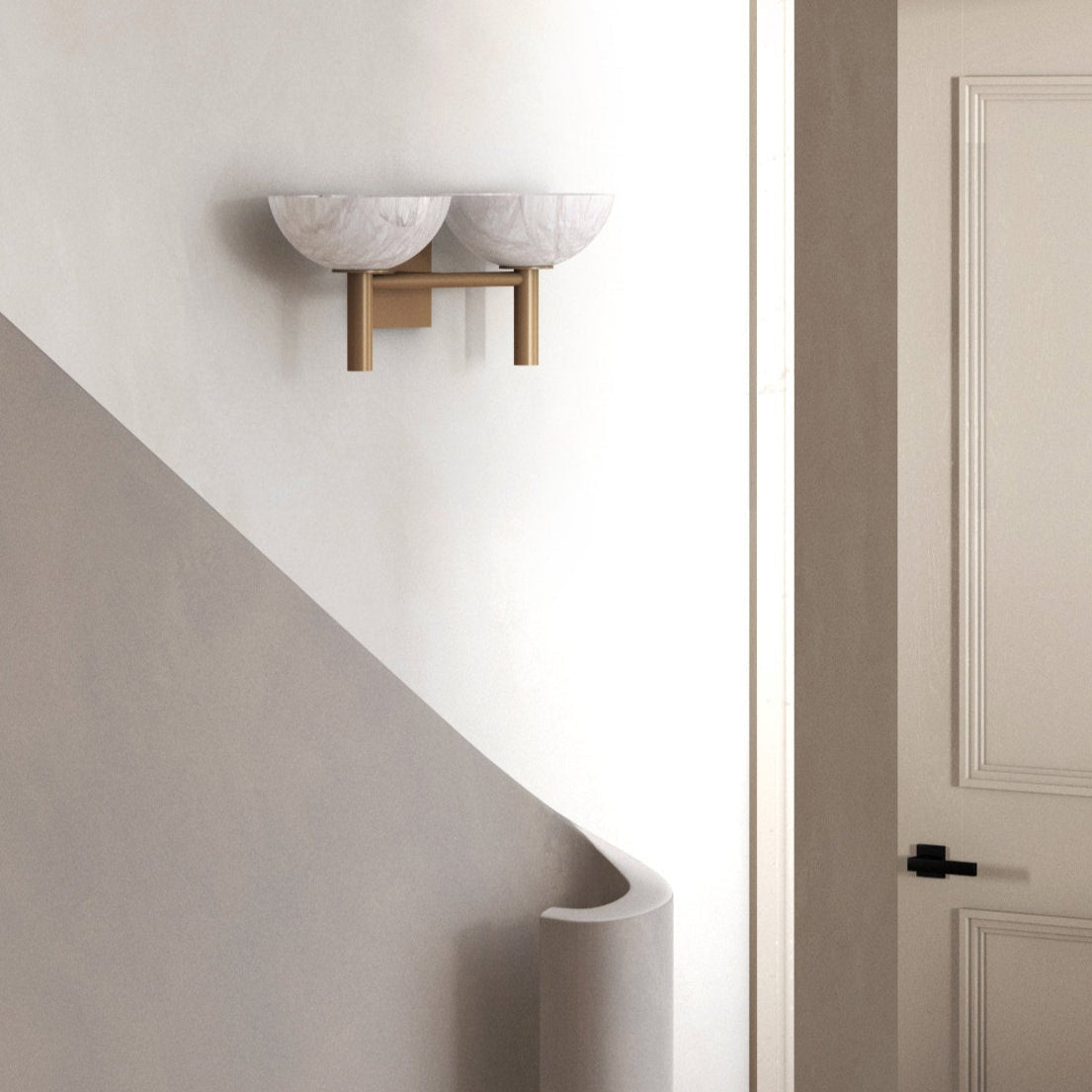 Weft Modern Minimalist Alabaster Metal Wall Lamp - Lamp Copper