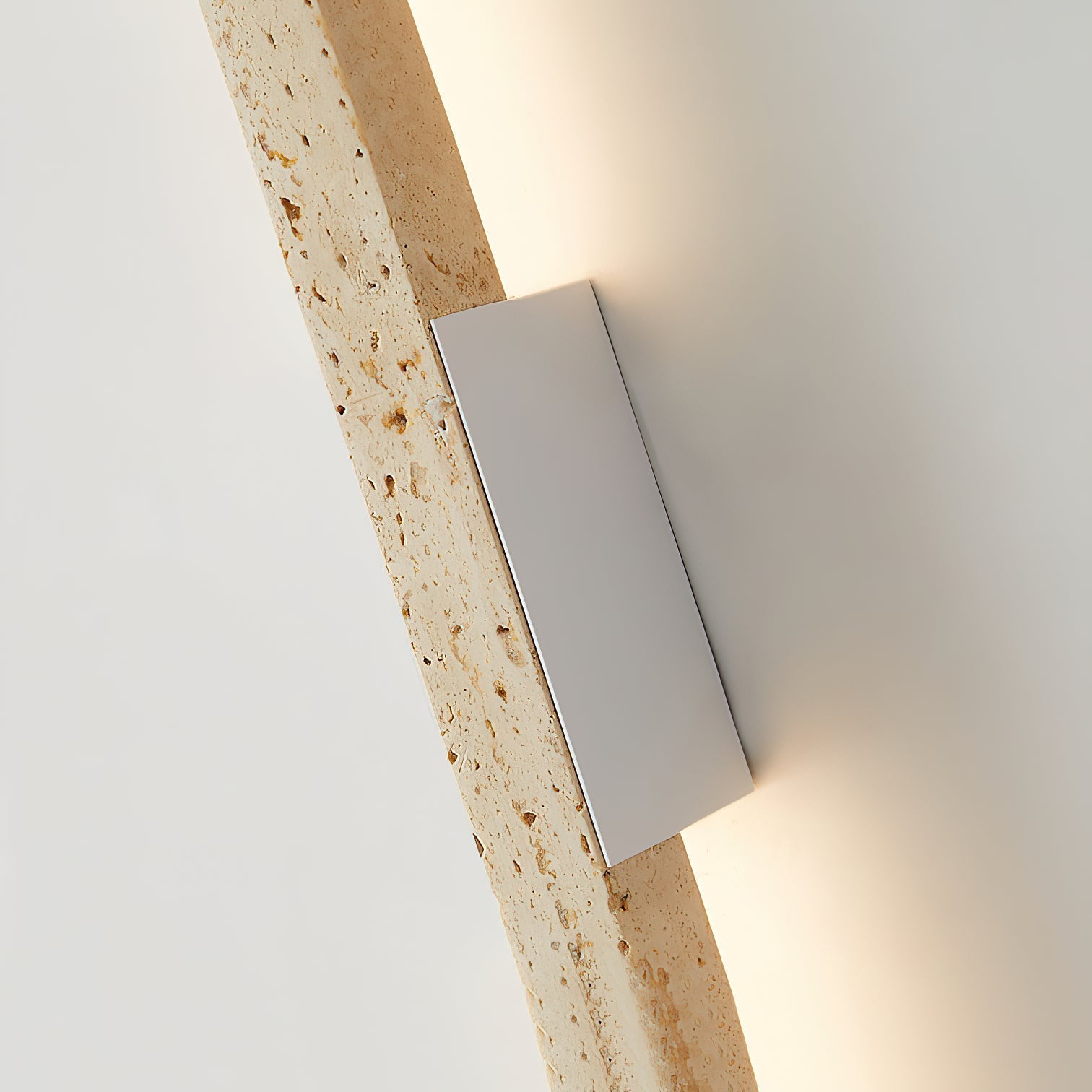 Vivyna Modern Minimalist Travertine Wall Lamp - Lamp Copper