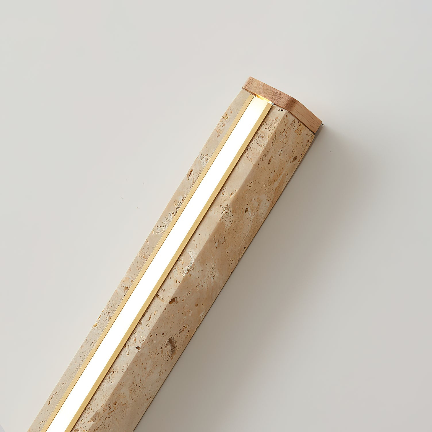 Vivyna Modern Minimalist Travertine Wall Lamp - Lamp Copper