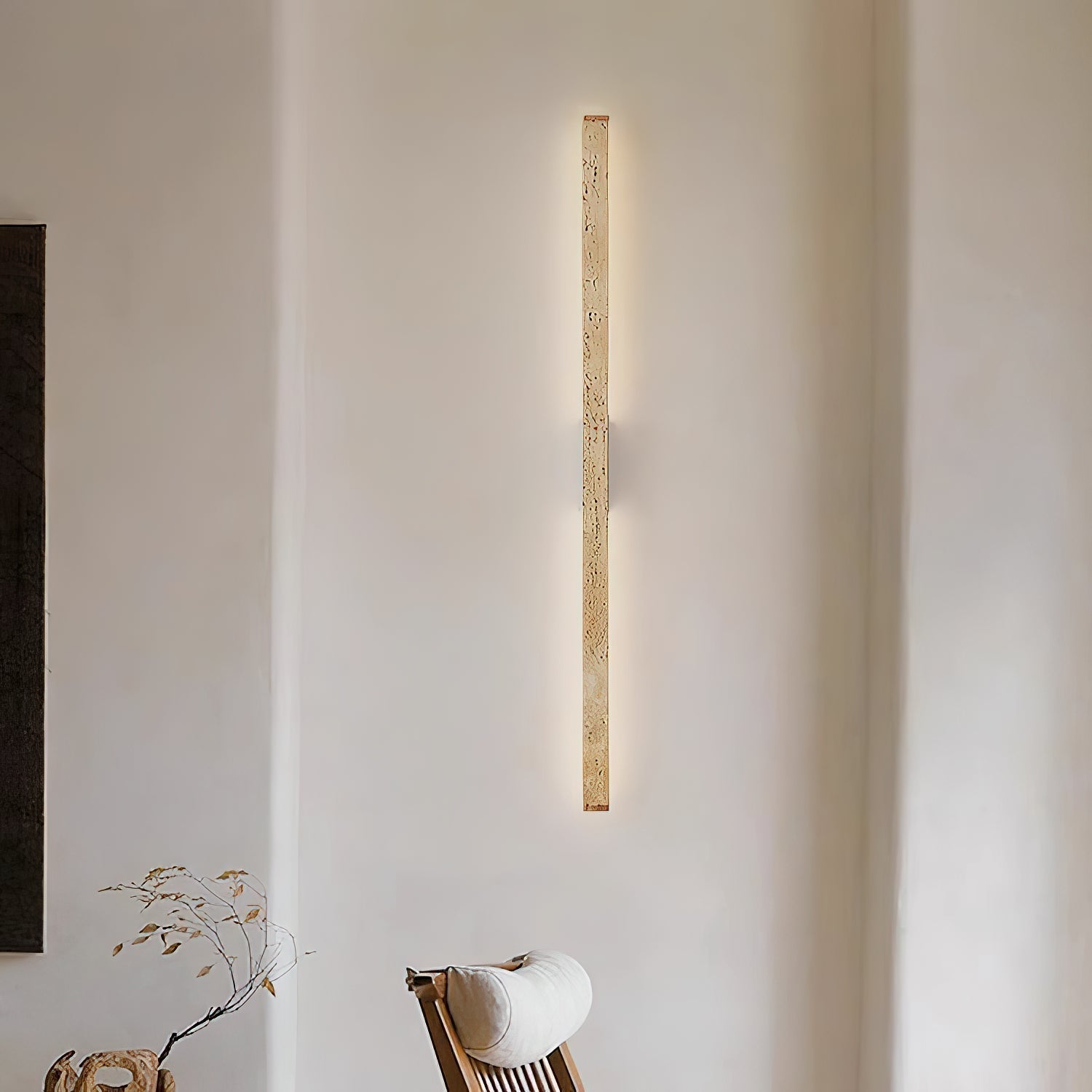 Vivyna Modern Minimalist Travertine Wall Lamp - Lamp Copper