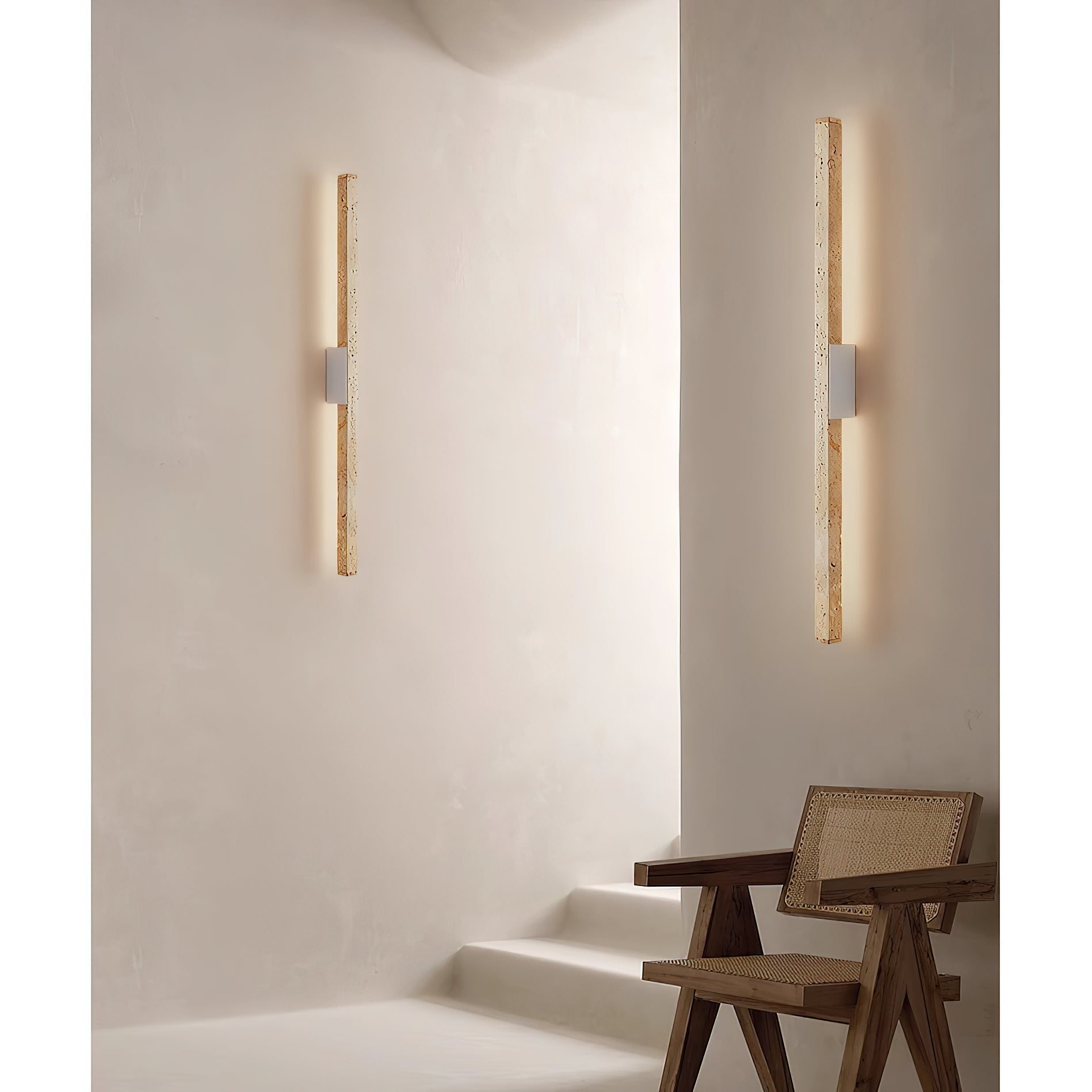 Vivyna Modern Minimalist Travertine Wall Lamp - Lamp Copper
