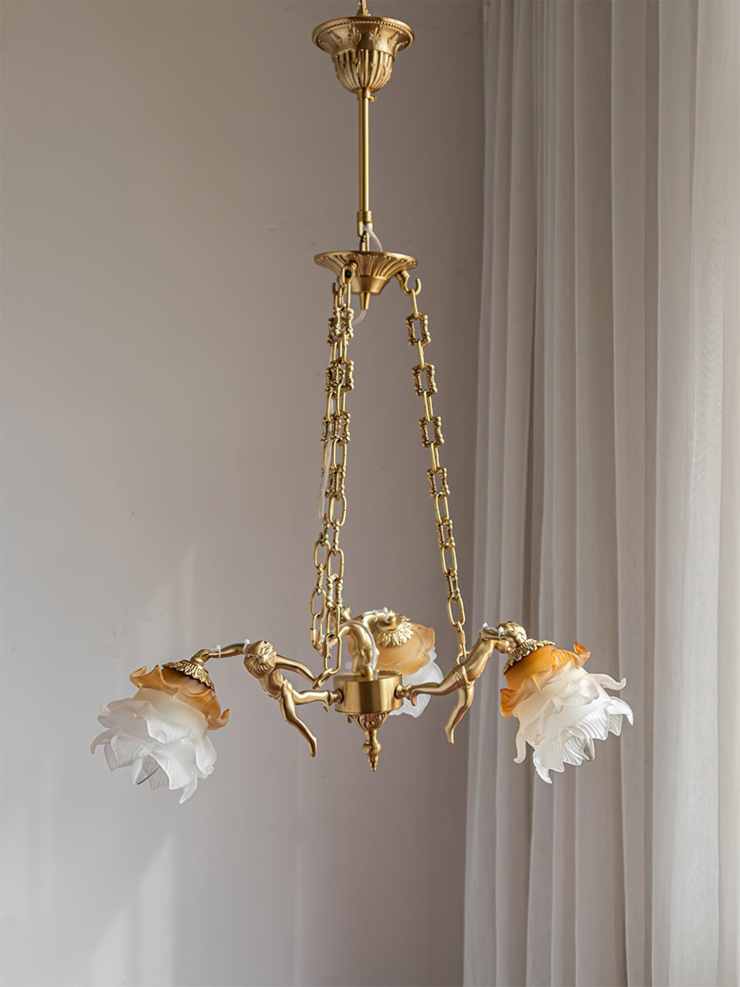 Putti Statuettes Brass Suspension - Letslighting