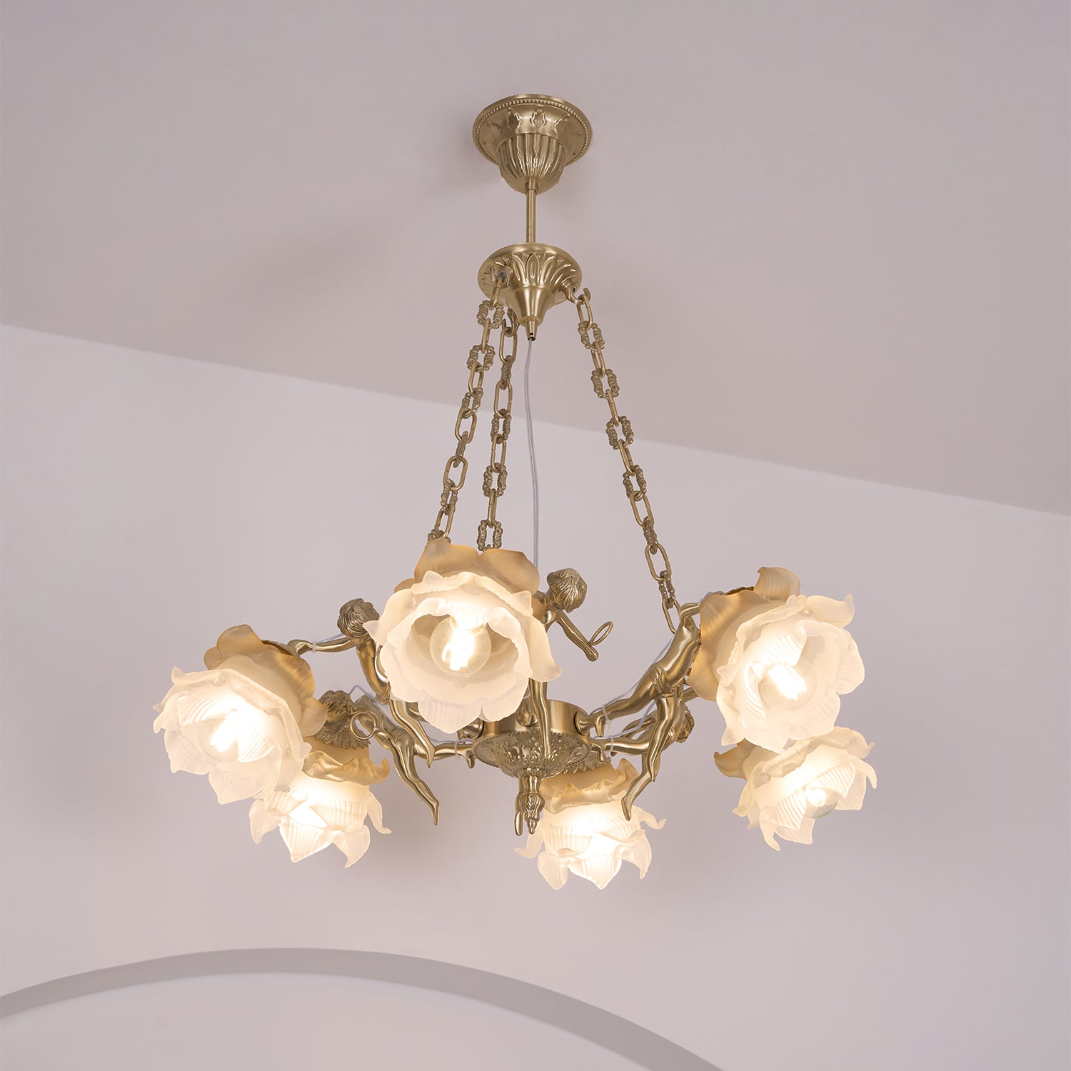 Putti Statuettes Brass Suspension - Letslighting