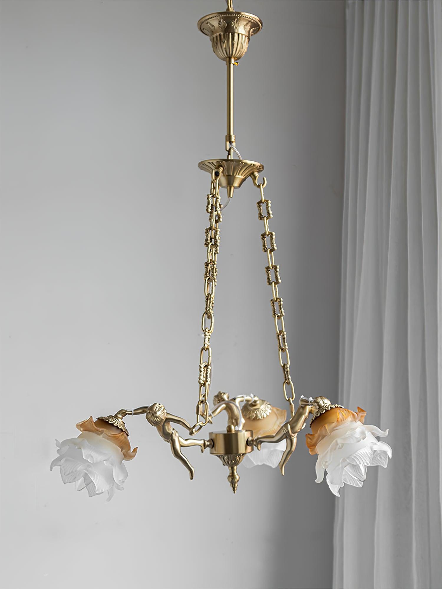 Putti Statuettes Brass Suspension - Letslighting