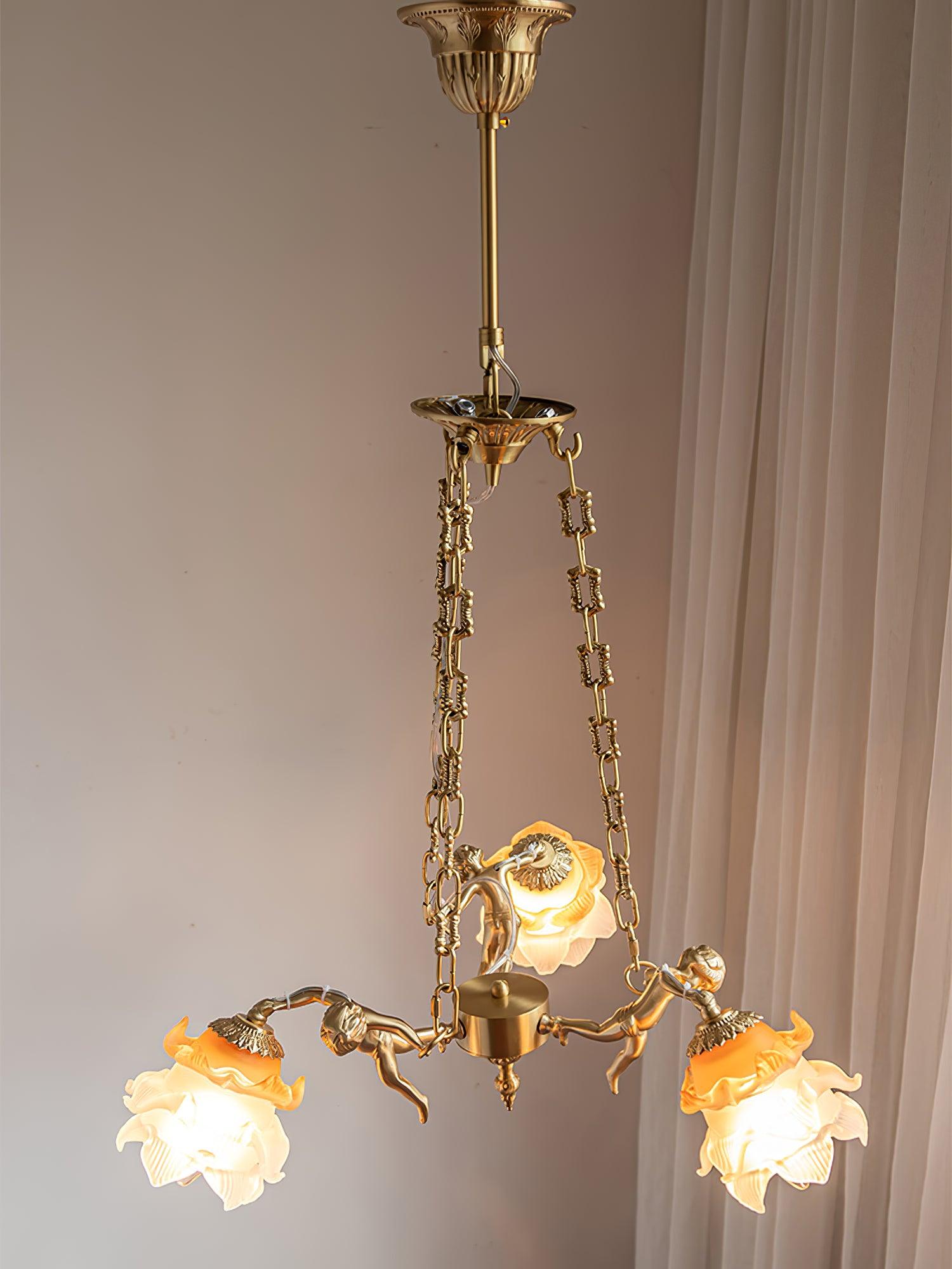Putti Statuettes Brass Suspension - Letslighting