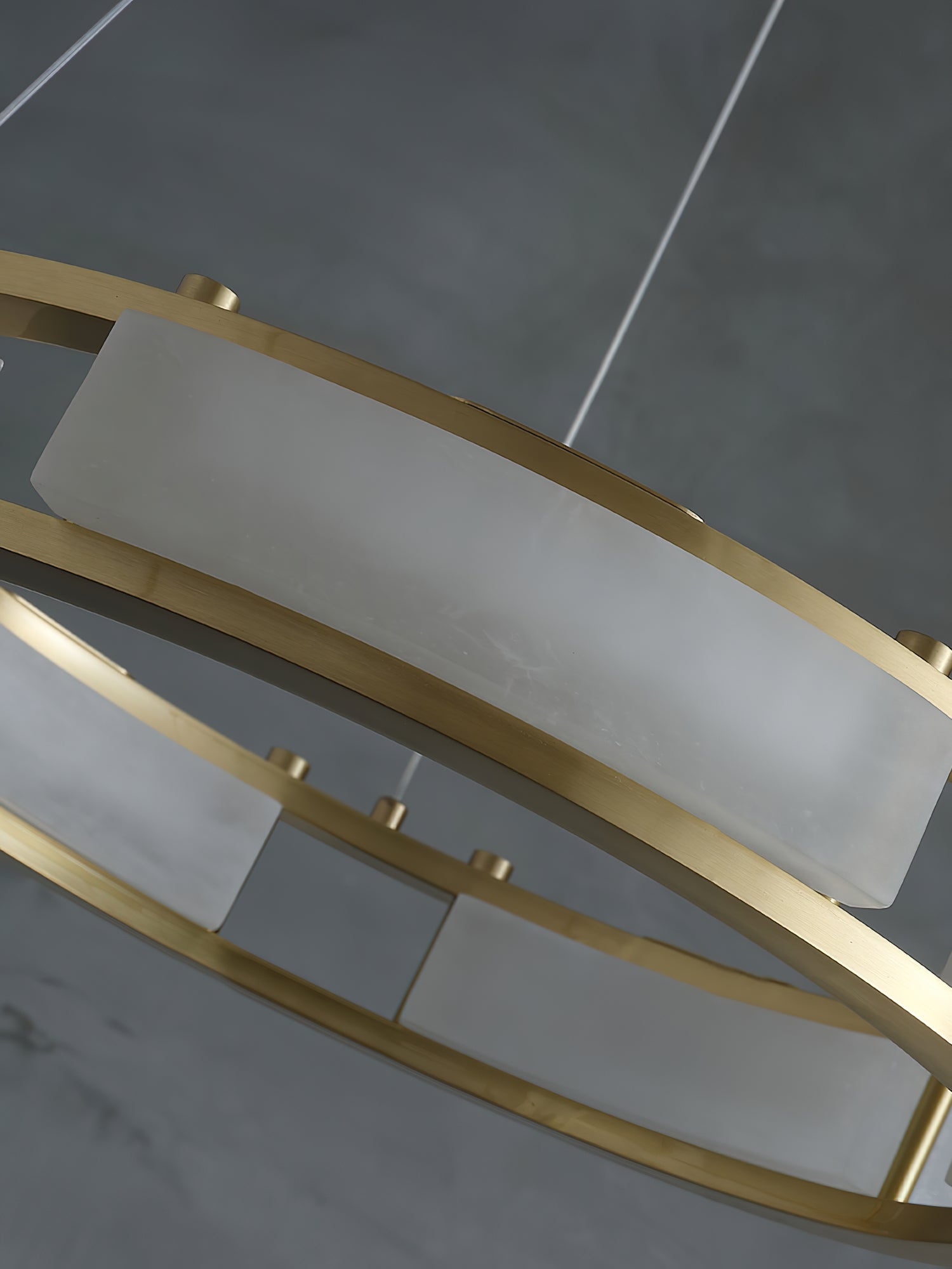 Cuzora Modern Minimalist Brass Alabaster Chandelier - Lamp Copper