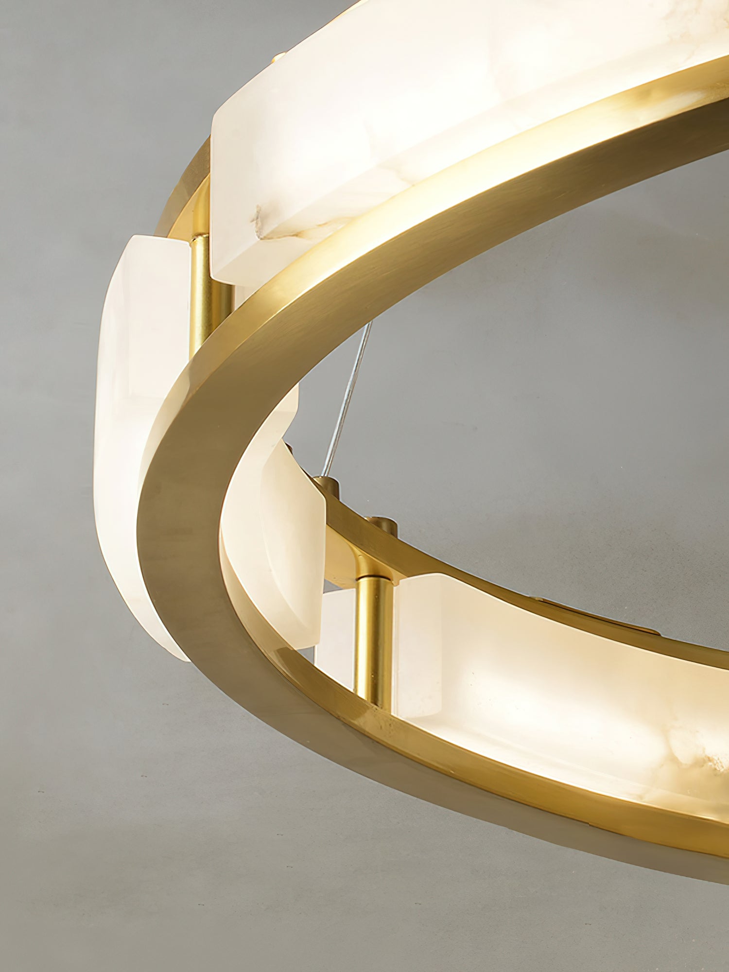 Cuzora Modern Minimalist Brass Alabaster Chandelier - Lamp Copper