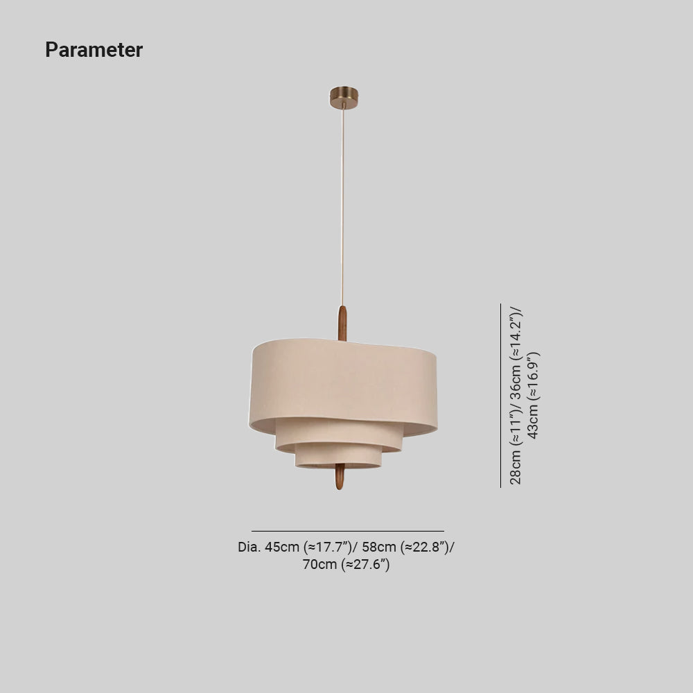 Ritta Modern Pebble Fabric Pendant Light  Three Layers