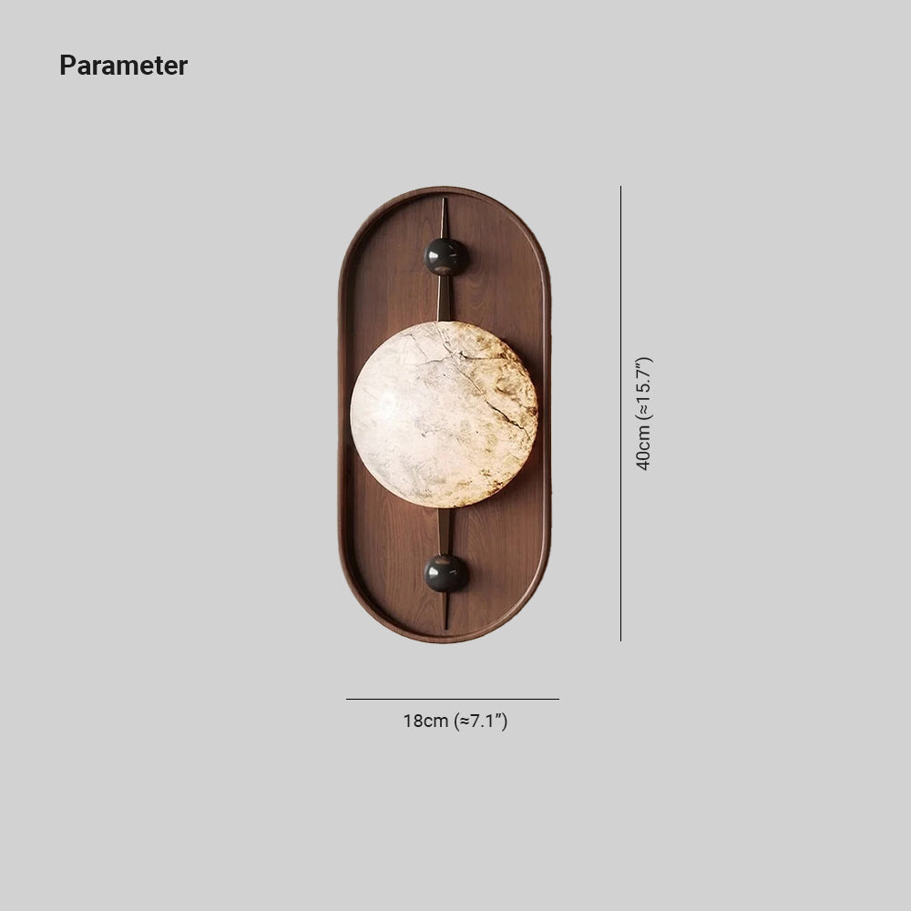 Driftwood Alabaster Wall Lamp Walnut Color