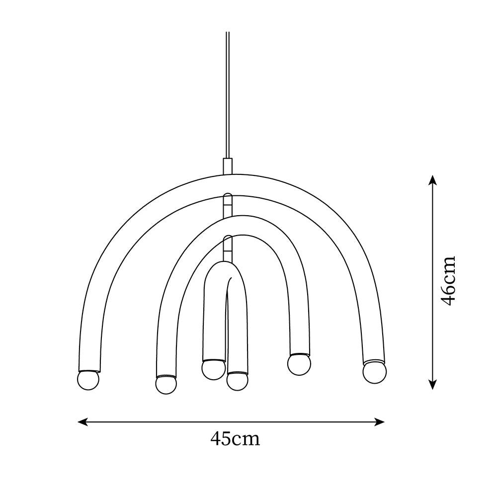 Pendant Lamp Rainbow Modern Metal Arc for Living and Dining Room - Letslighting