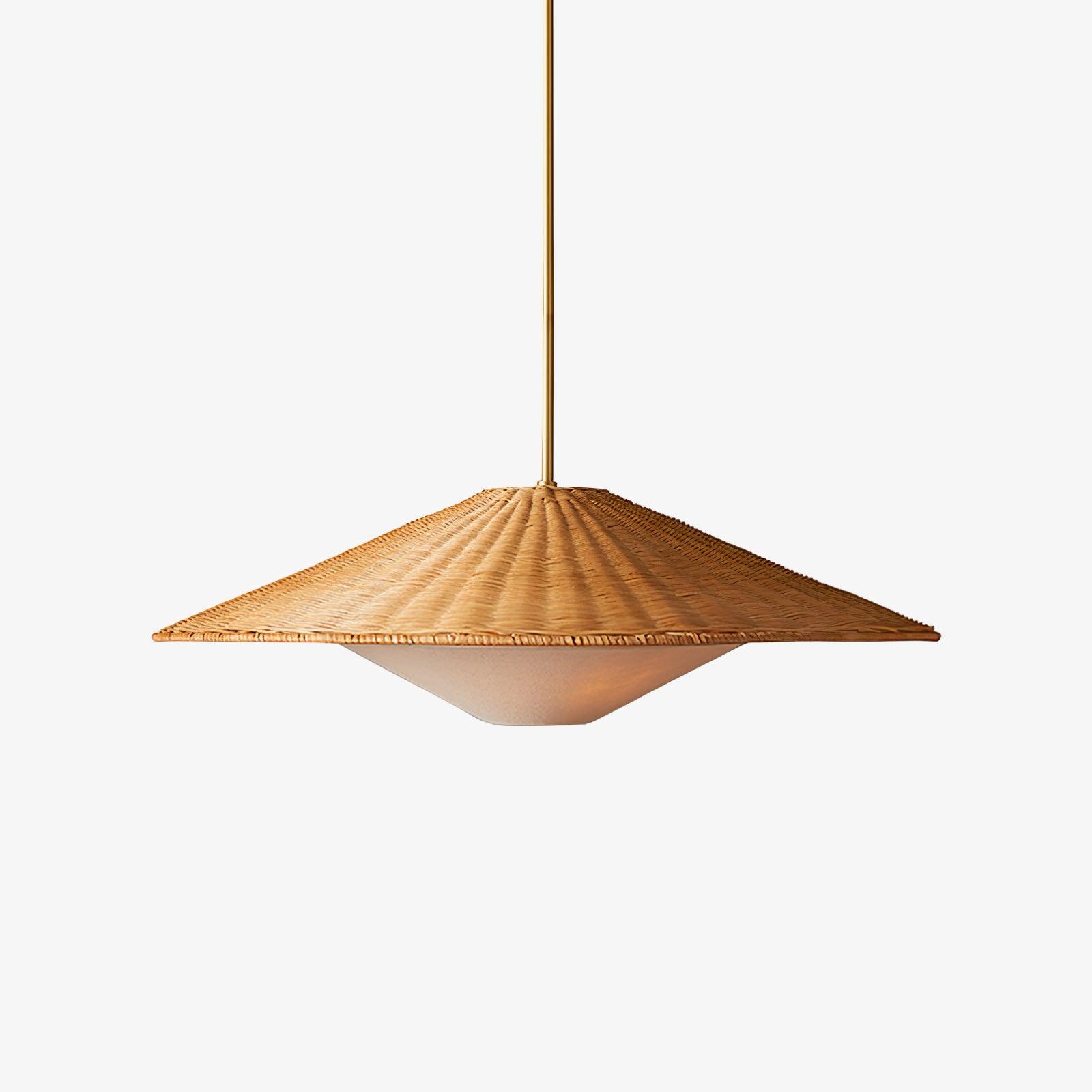 Rattan Hat Pendant Light - Letslighting