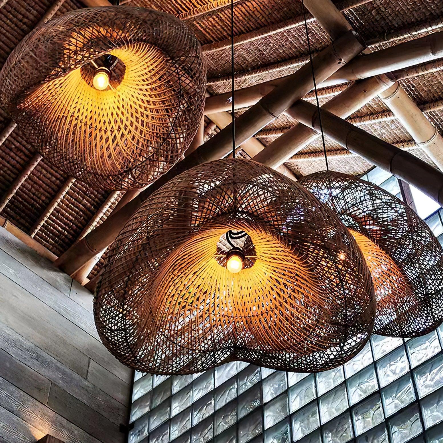 Rattan Wave Pendant Light - Letslighting