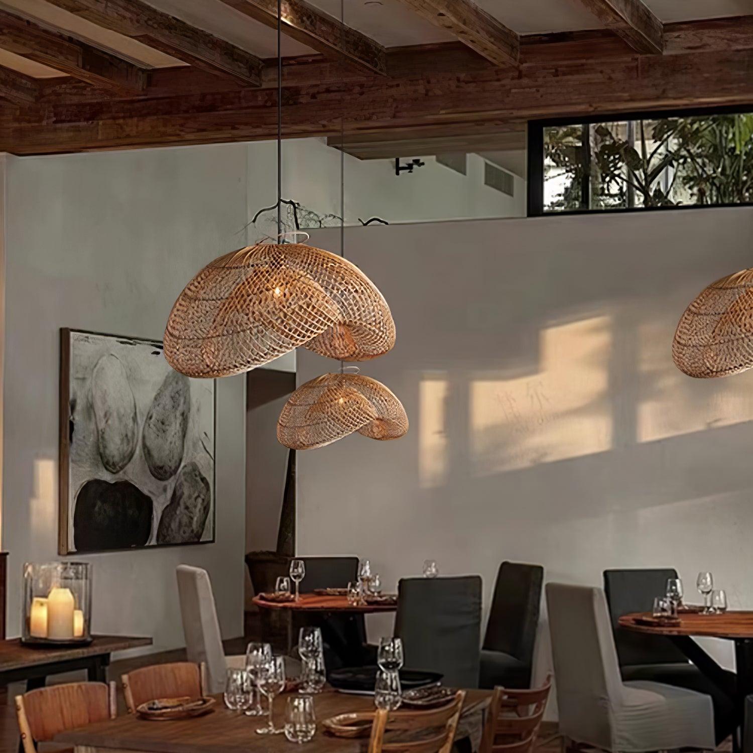 Rattan Wave Pendant Light - Letslighting
