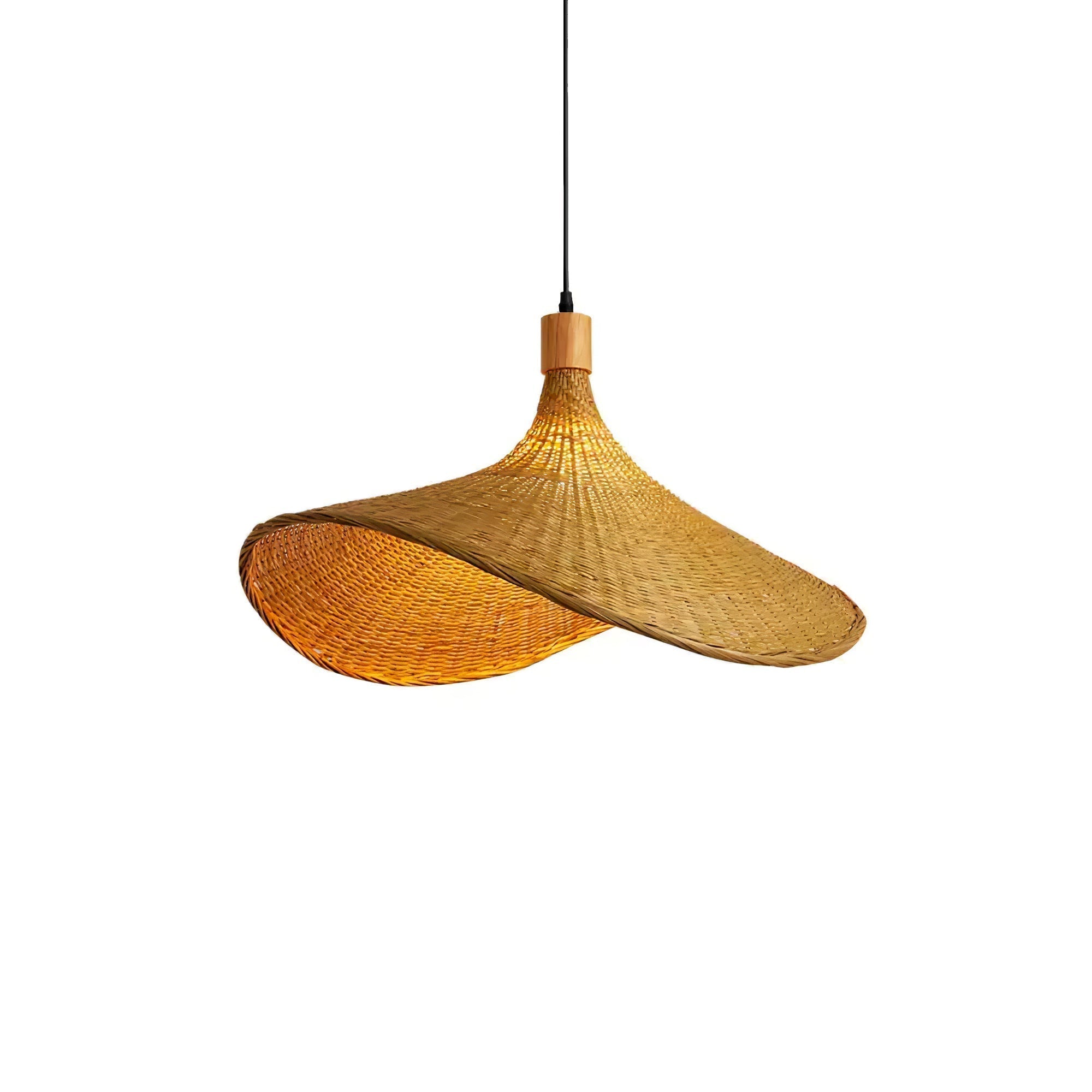 Rattan Weave Hat Pendant Light - Letslighting