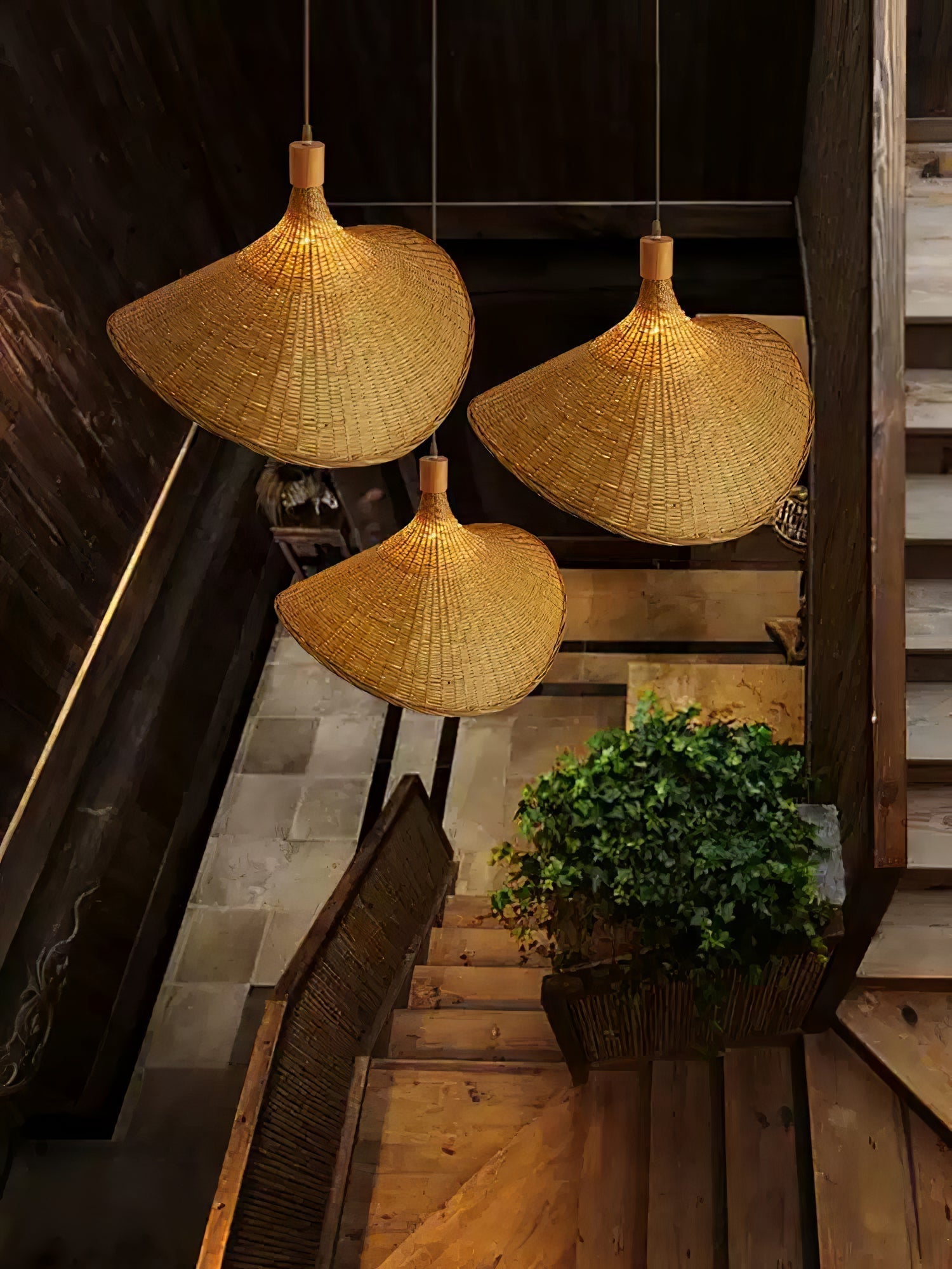 Rattan Weave Hat Pendant Light - Letslighting