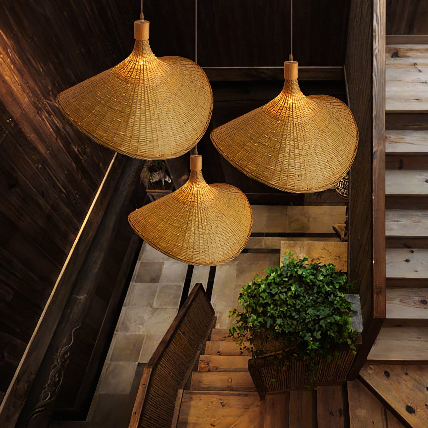 Rattan Weave Hat Pendant Light - Letslighting
