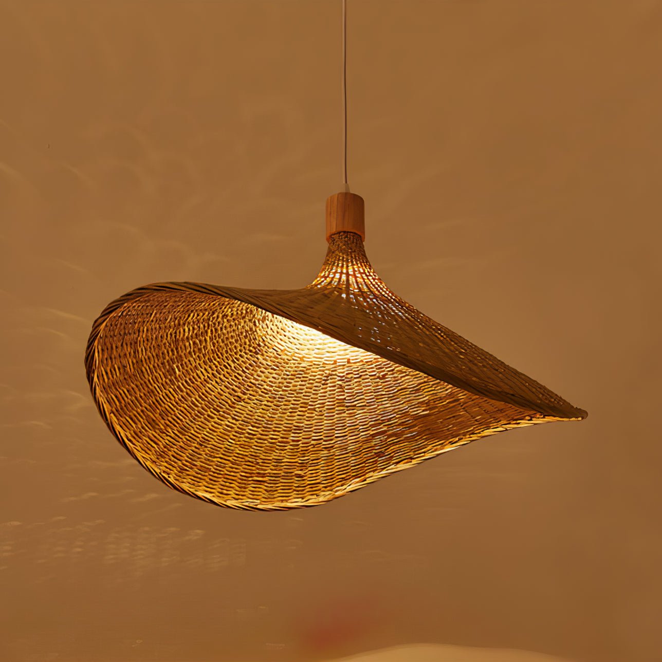 Rattan Weave Hat Pendant Light - Letslighting