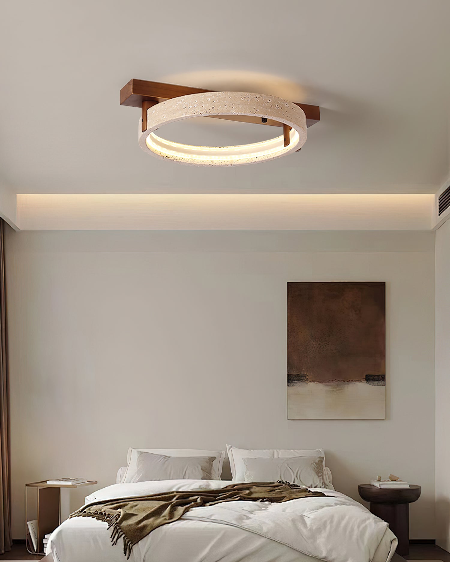 Ritta Natural Travertine Ceiling Lamp - Letslighting