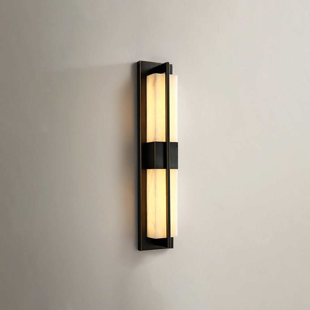 Caspian Alabaster Brass Wall Light - Letslighting
