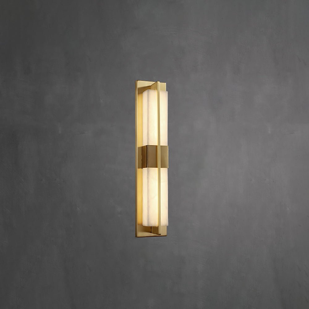 Caspian Alabaster Brass Wall Light - Letslighting